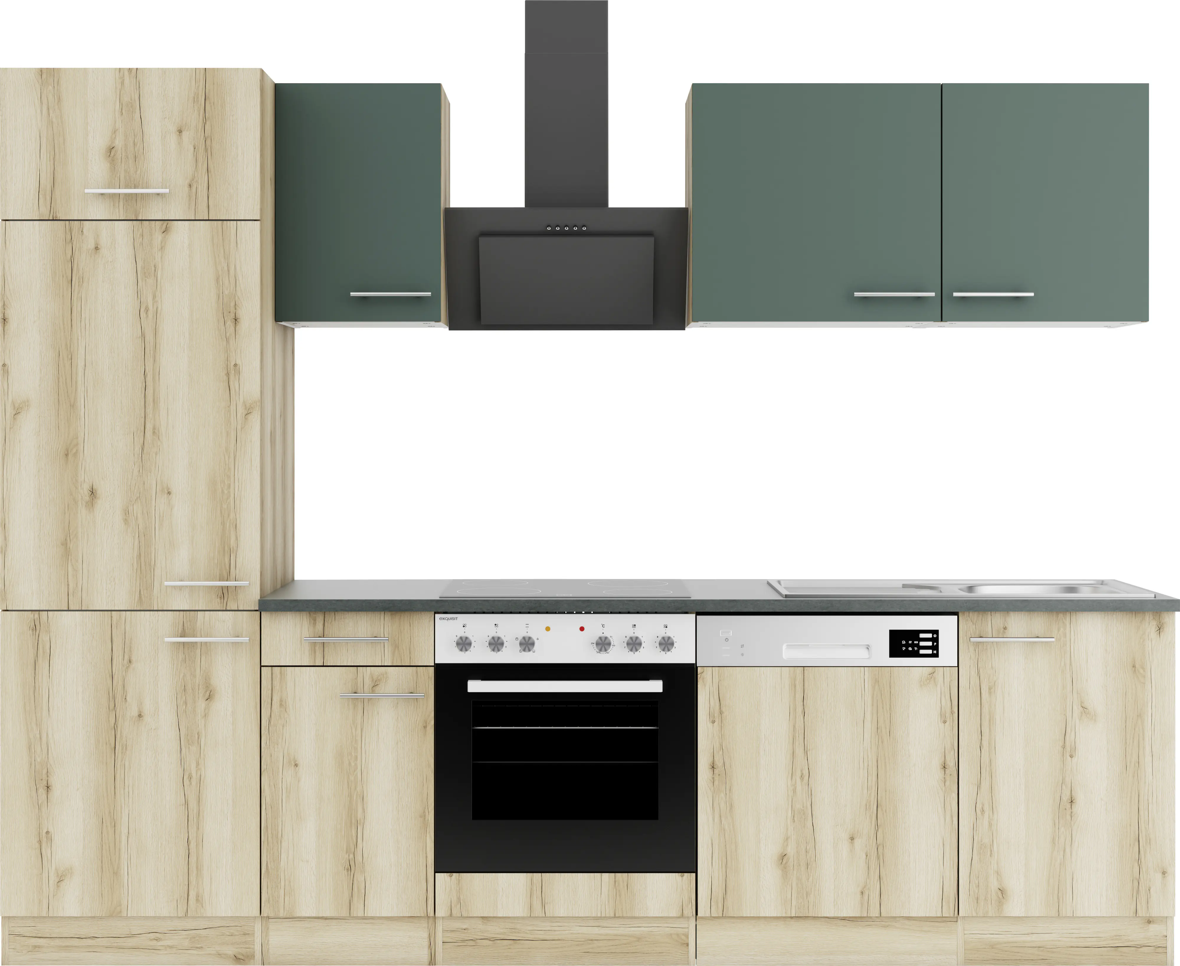 Optifit Savona 405/Livorno 290 ohne Geräte steingrün/wildeiche 270 cm