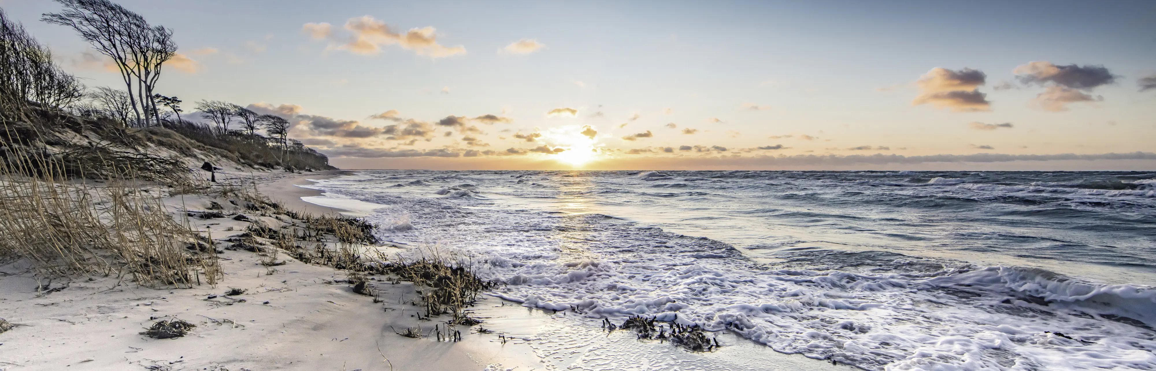 Keilrahmenbild Sonnenuntergang 140 x 45 cm