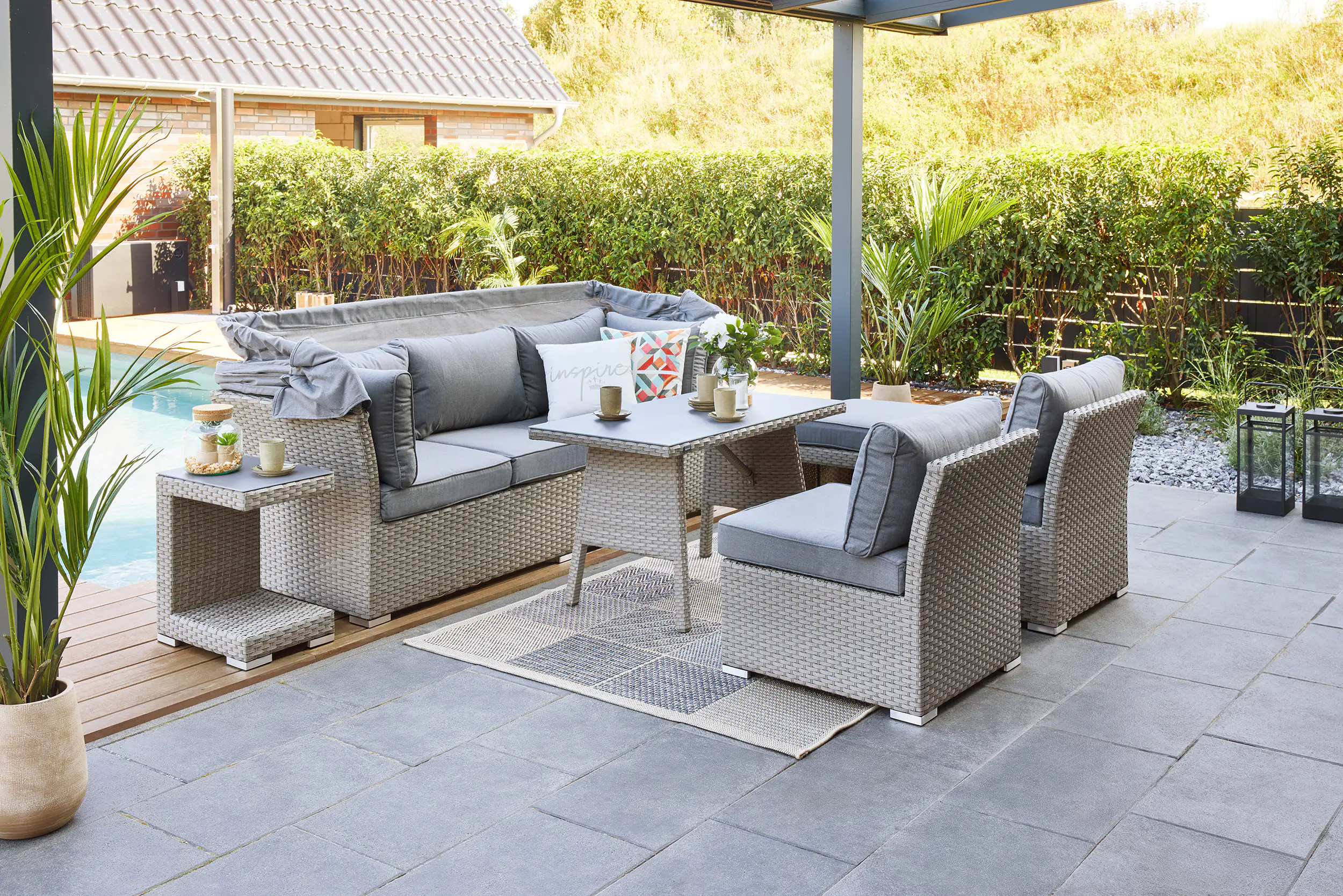 4333692867603_08 Primaster Dining Lounge Möbelset Torreon Relax, variabel stellbar