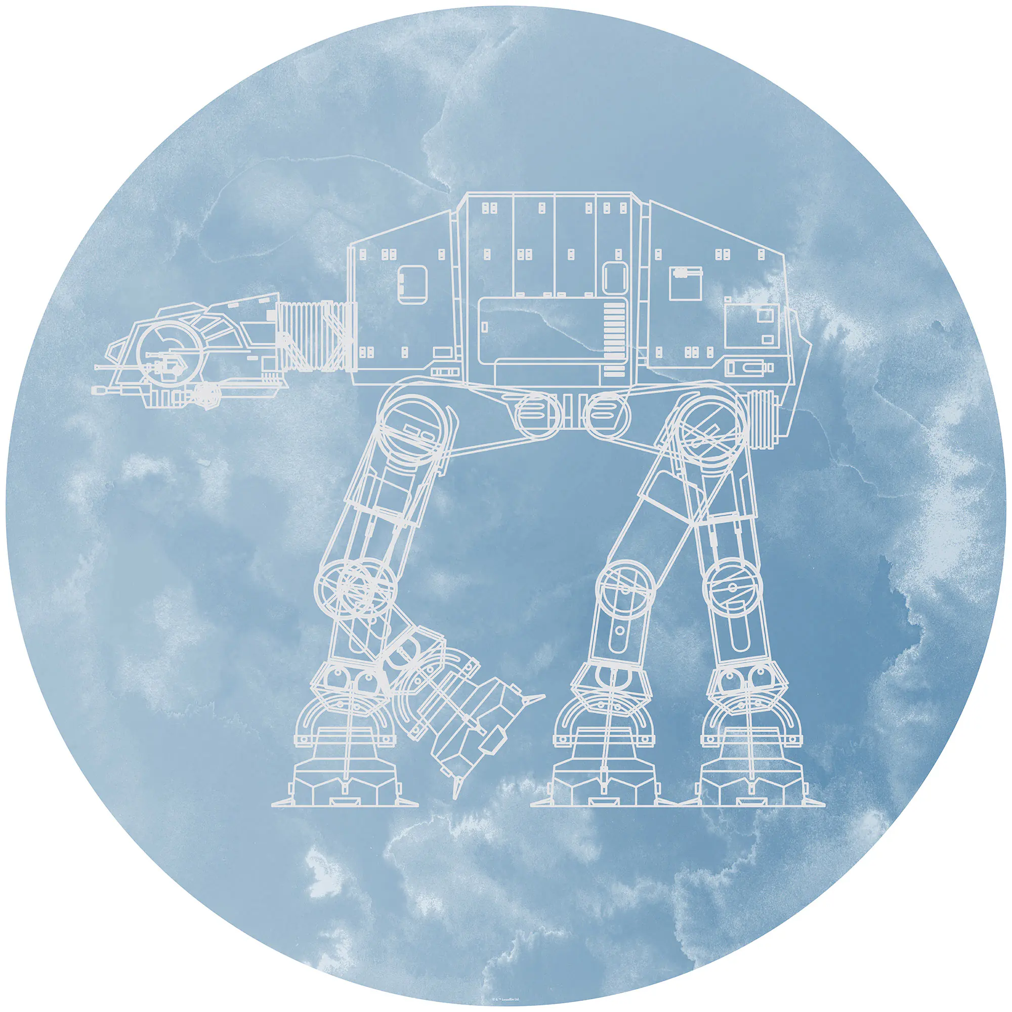 Komar Vlies Fototapete Dot Star Wars AT-AT Ø 128 cm, selbstklebend