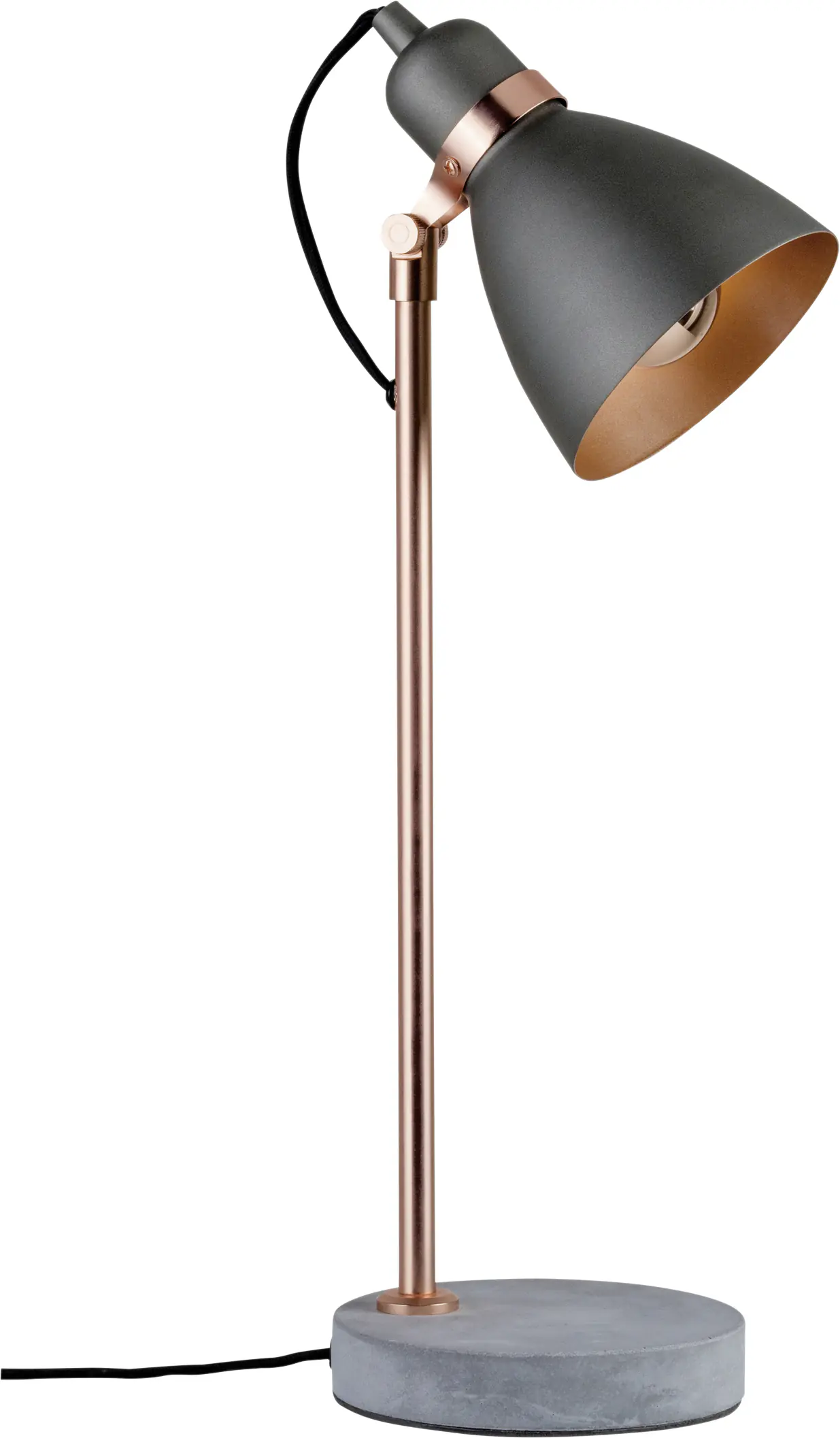 Paulmann Tischleuchte Neordic Orm E27, grau, kupfer-matt, dimmbar
