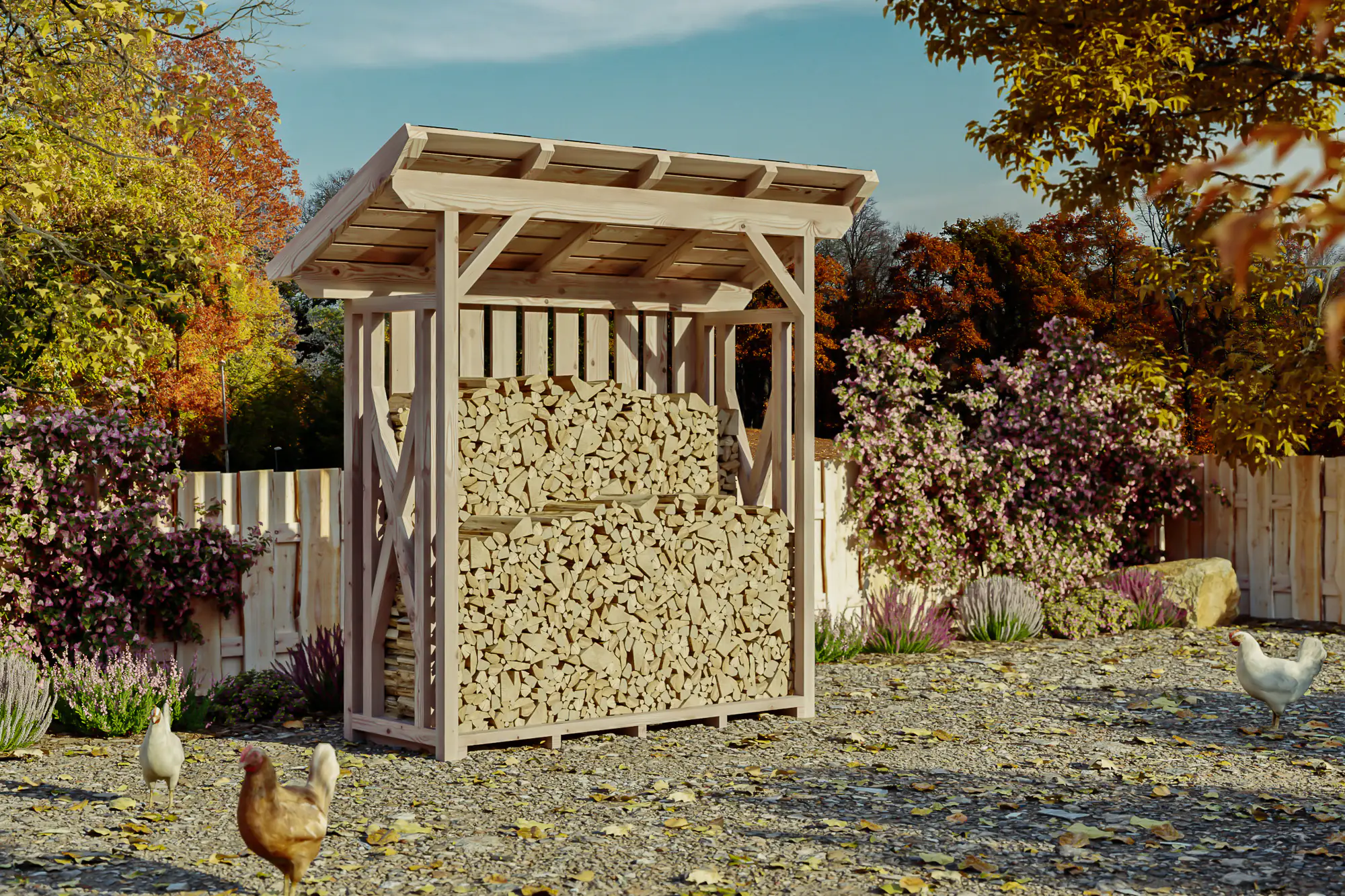 SKAN HOLZ Holzunterstand Lars 1 240 x 102 cm , natur