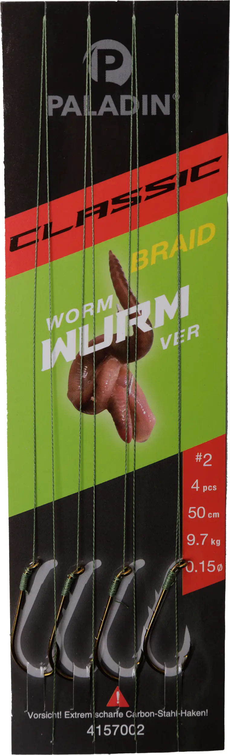 Paladin Wurmhaken gebunden geflochten Größe 2 4 Stück gold Paladin Wurmhaken gebunden geflochten Größe 2 4 Stück gold