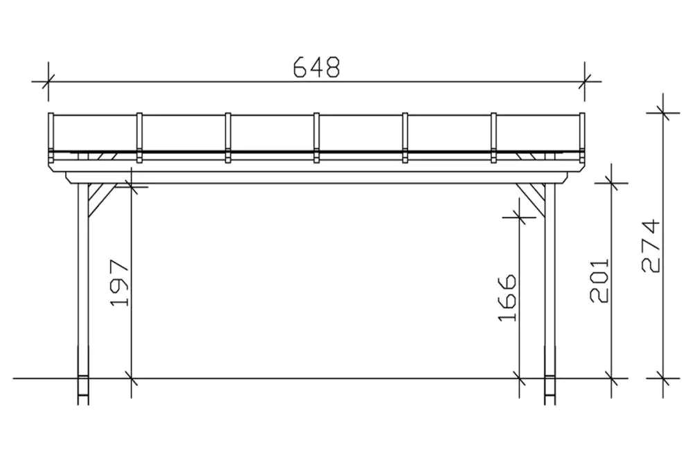 SKAN HOLZ Terrassenüberdachung Sanremo 648 x 300 cm, Leimholz, natur