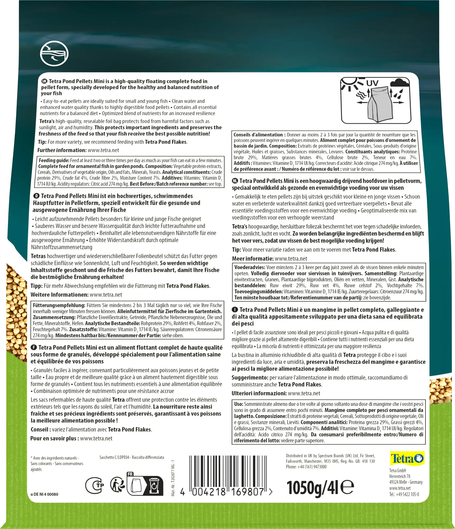 Tetra Teichfutter Pond Pellets Mini 4 l
