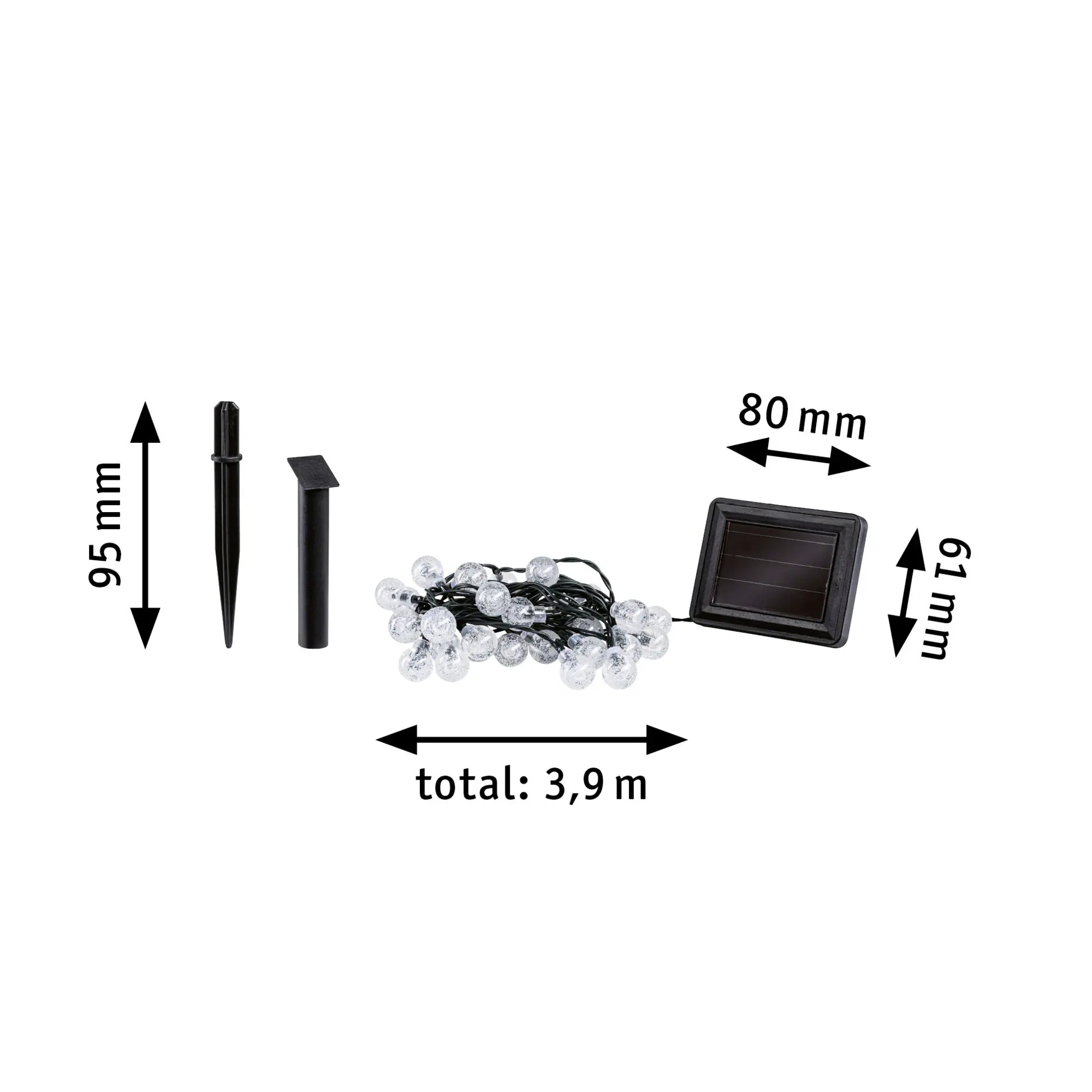 Paulmann Solar-Lichterkette Soala 3,9 m 200 LED warmweiß 