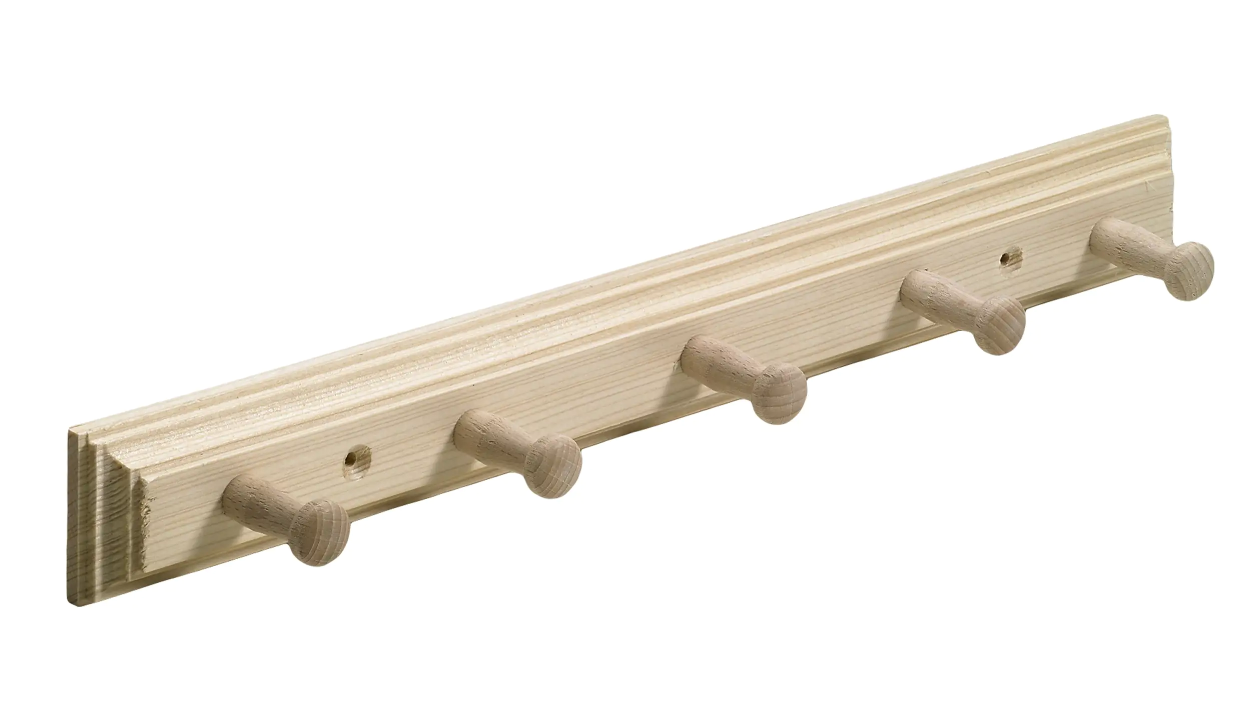Hettich Holzgarderobe 5 Haken 40,0 x 5,0 x 6,0 cm Fichte Hettich Holzgarderobe 5 Haken 40,0 x 5,0 x 6,0 cm Fichte