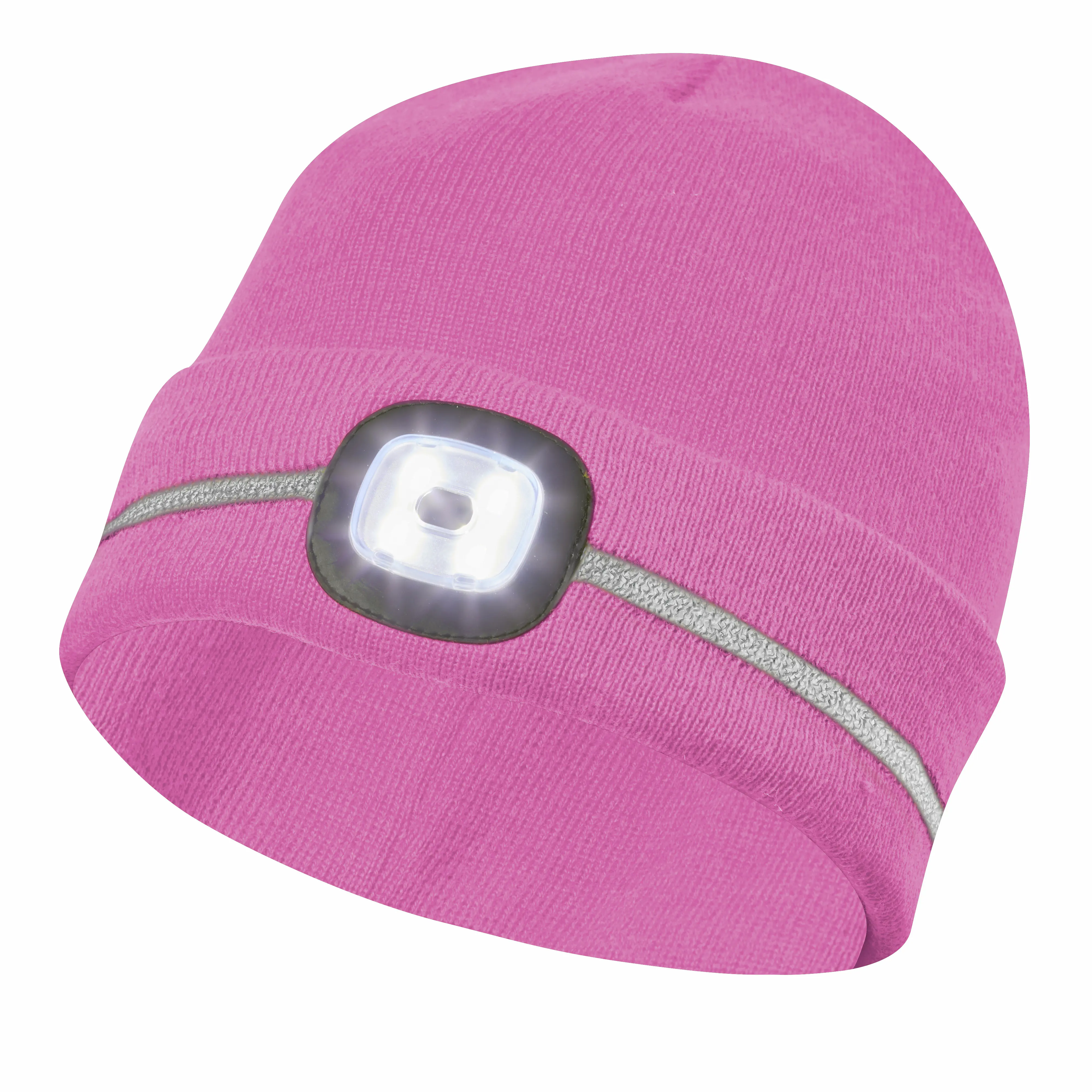 Gebol Mütze Beanie LED Kinder mit Reflektionsstreifen pink Gebol Mütze Beanie LED Kinder mit Reflektionsstreifen pink