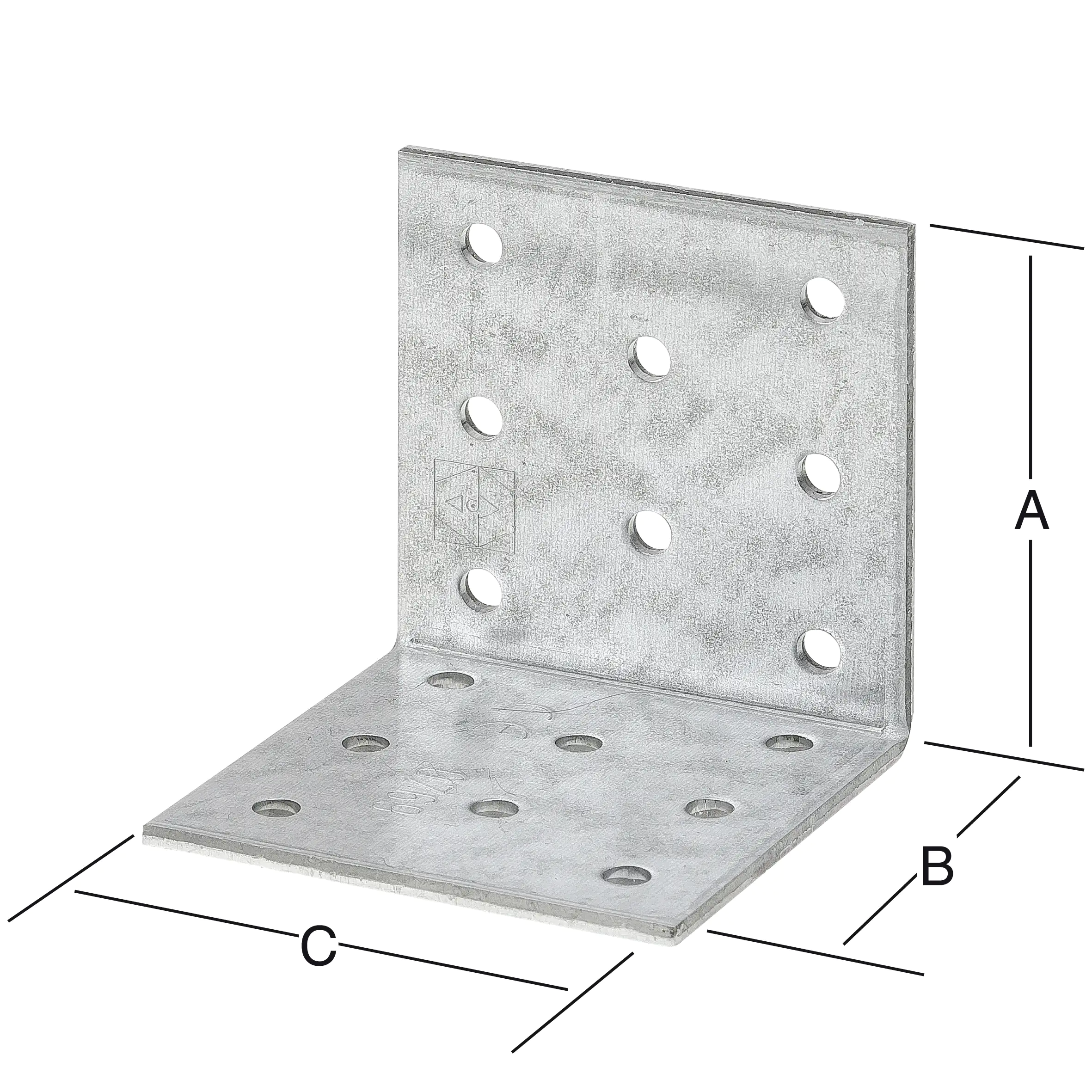 Vormann Lochplattenwinkel sendzimir verzinkt 60 x 60 x 60 mm