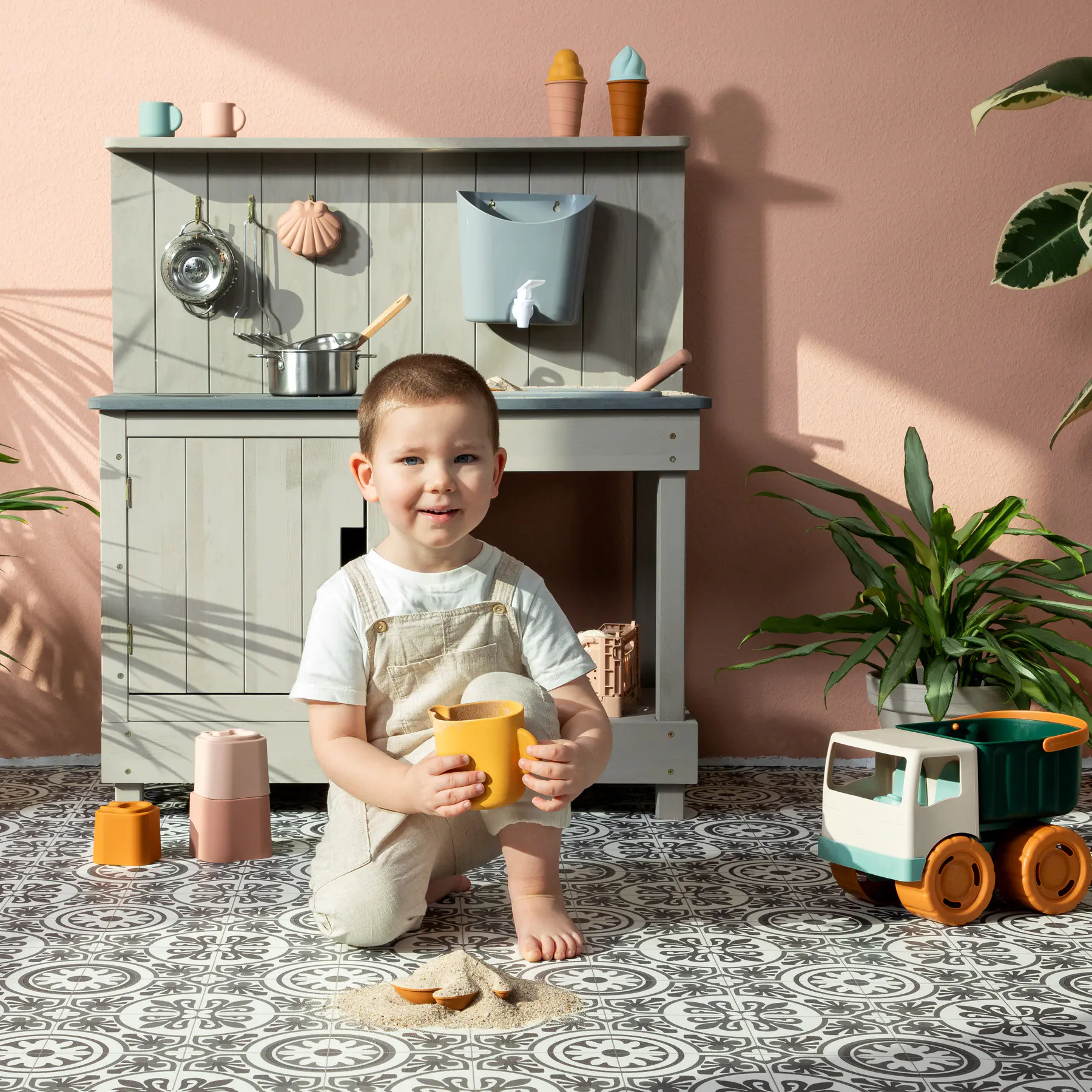 Muddy Buddy Matschküche Mud Expert 80 x 40 x 90 cm warmgrau