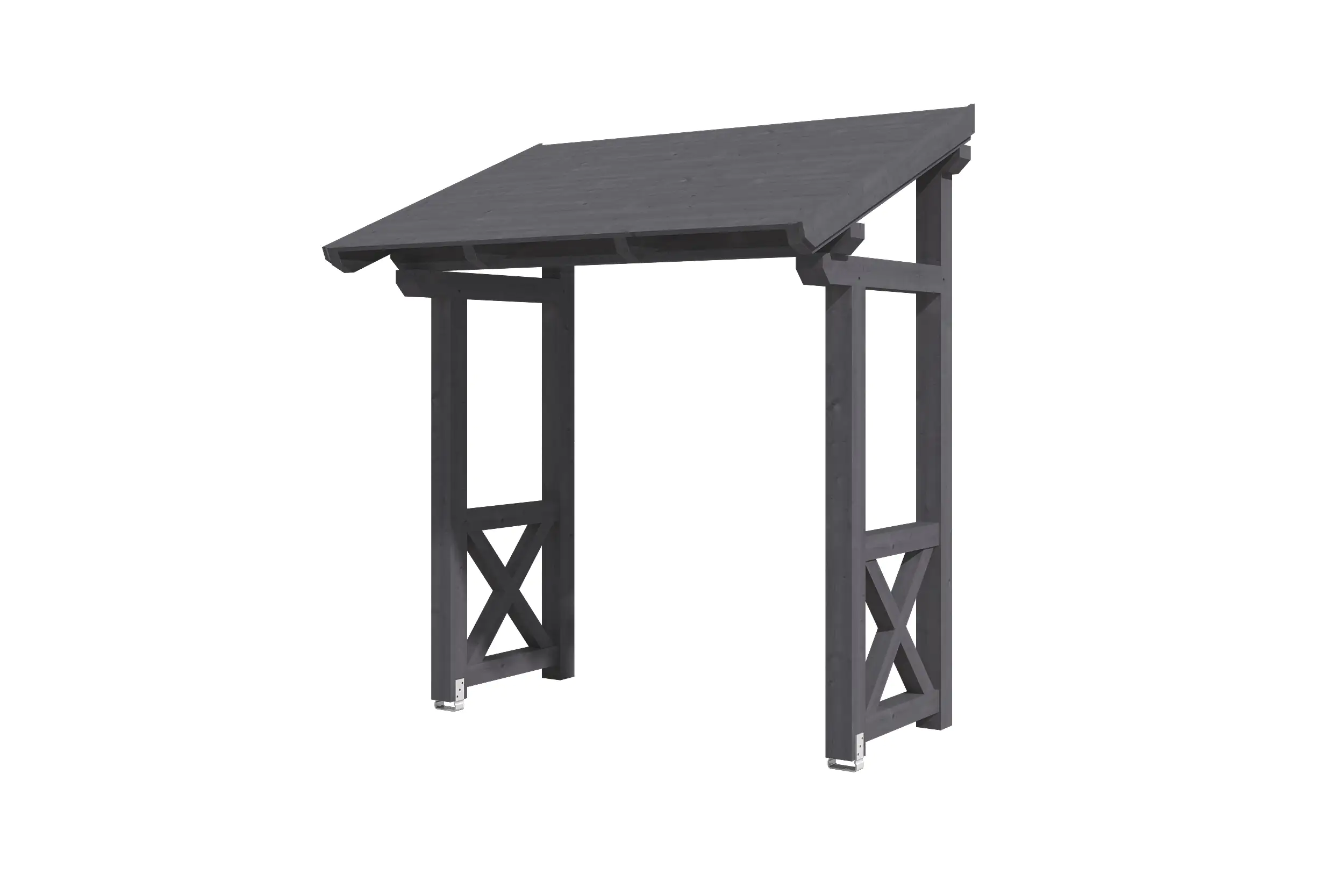SKAN HOLZ Vordach Paderborn Typ 4 242 x 156 cm, lasiert in Schiefergrau