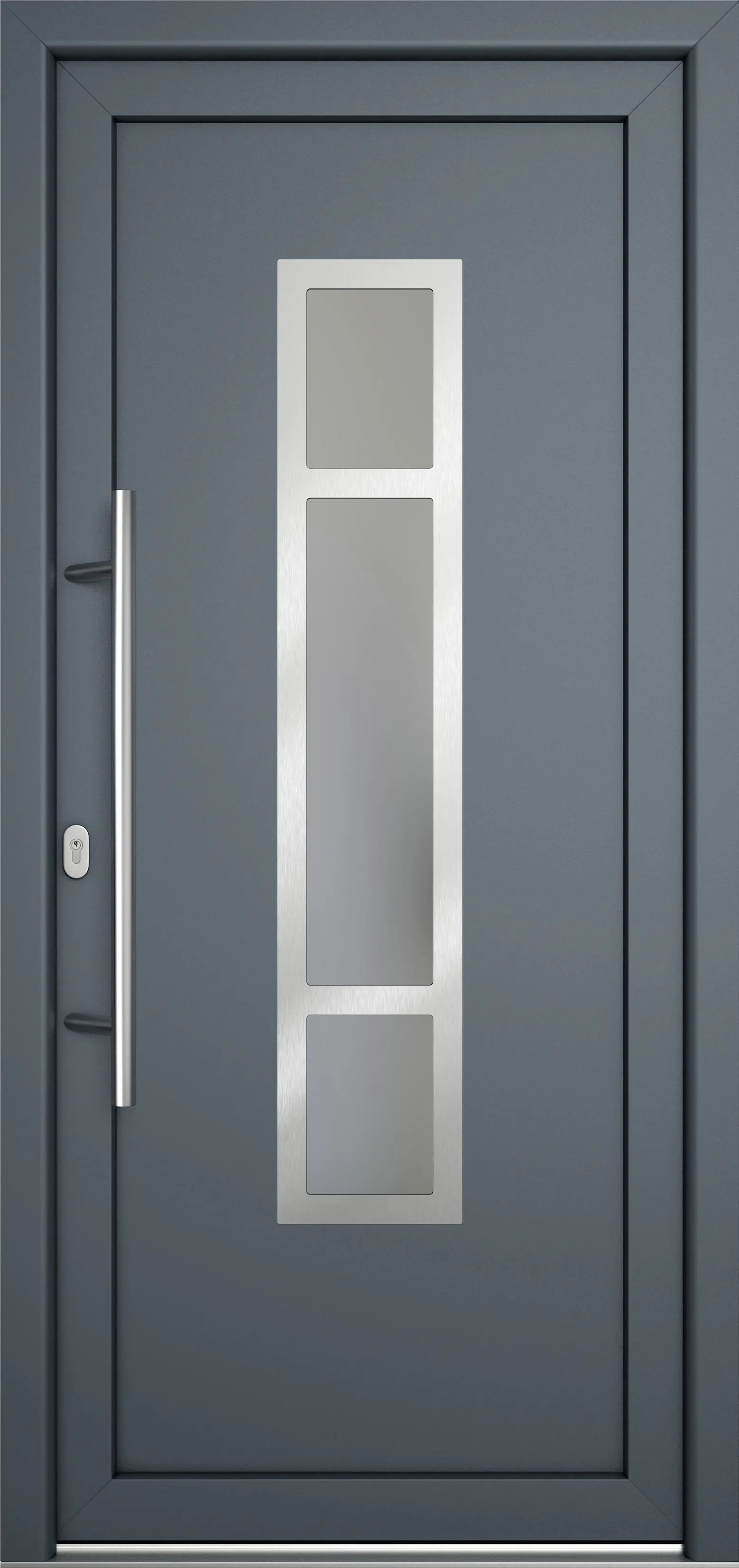 Meeth Haustür Signum Pro PVC Modell 87 98 x 200 cm DIN Links weiß/titan
