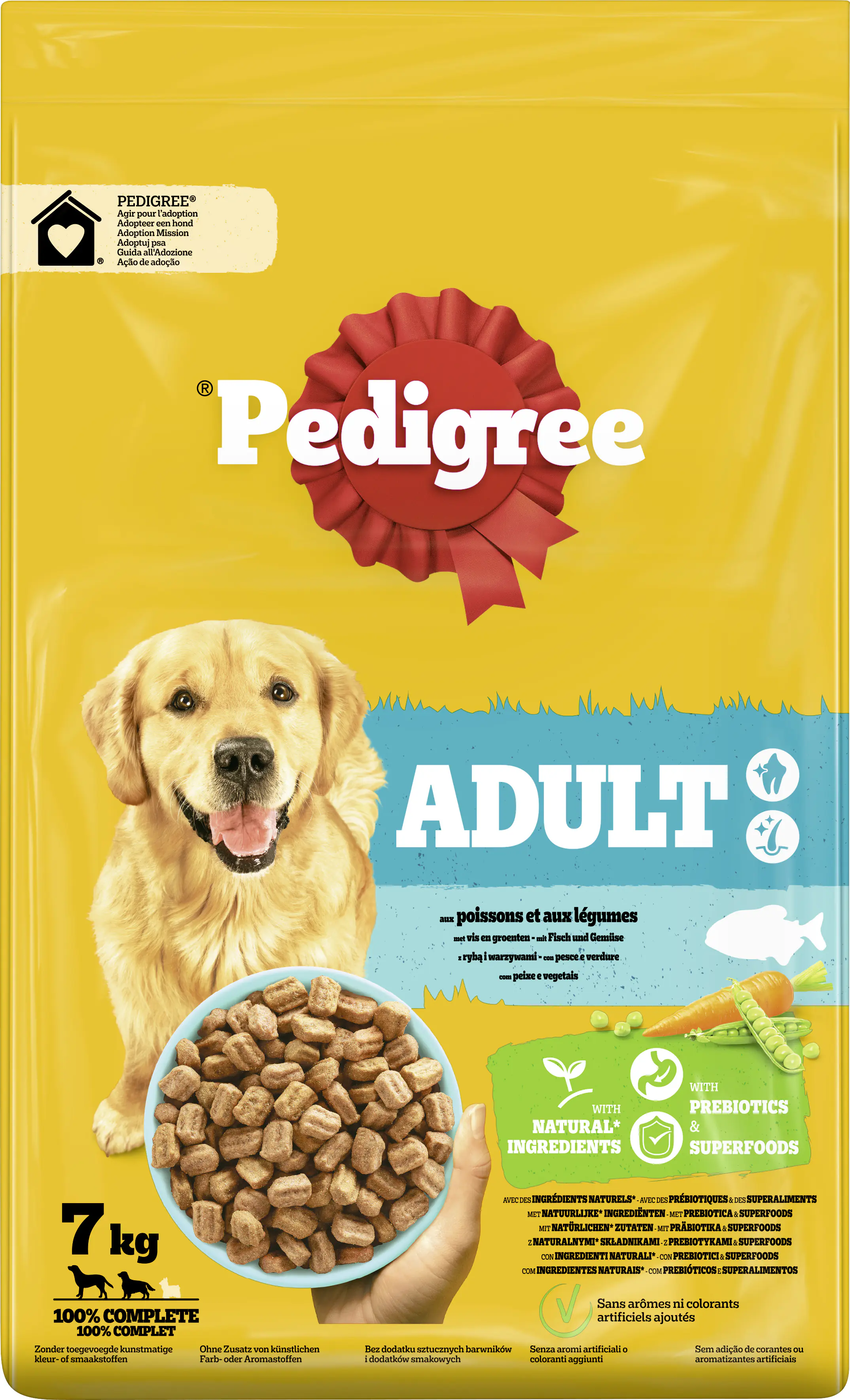 Pedigree Hundetrockenfutter Adult 7 kg Fisch & Gemüse 