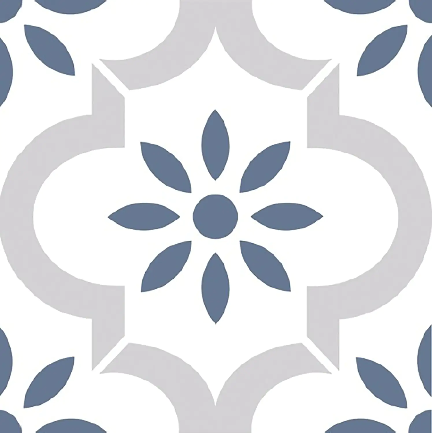 Bodenfliese Feinsteinzeug Casablanca Asolo 20 x 20 cm weiß-blau