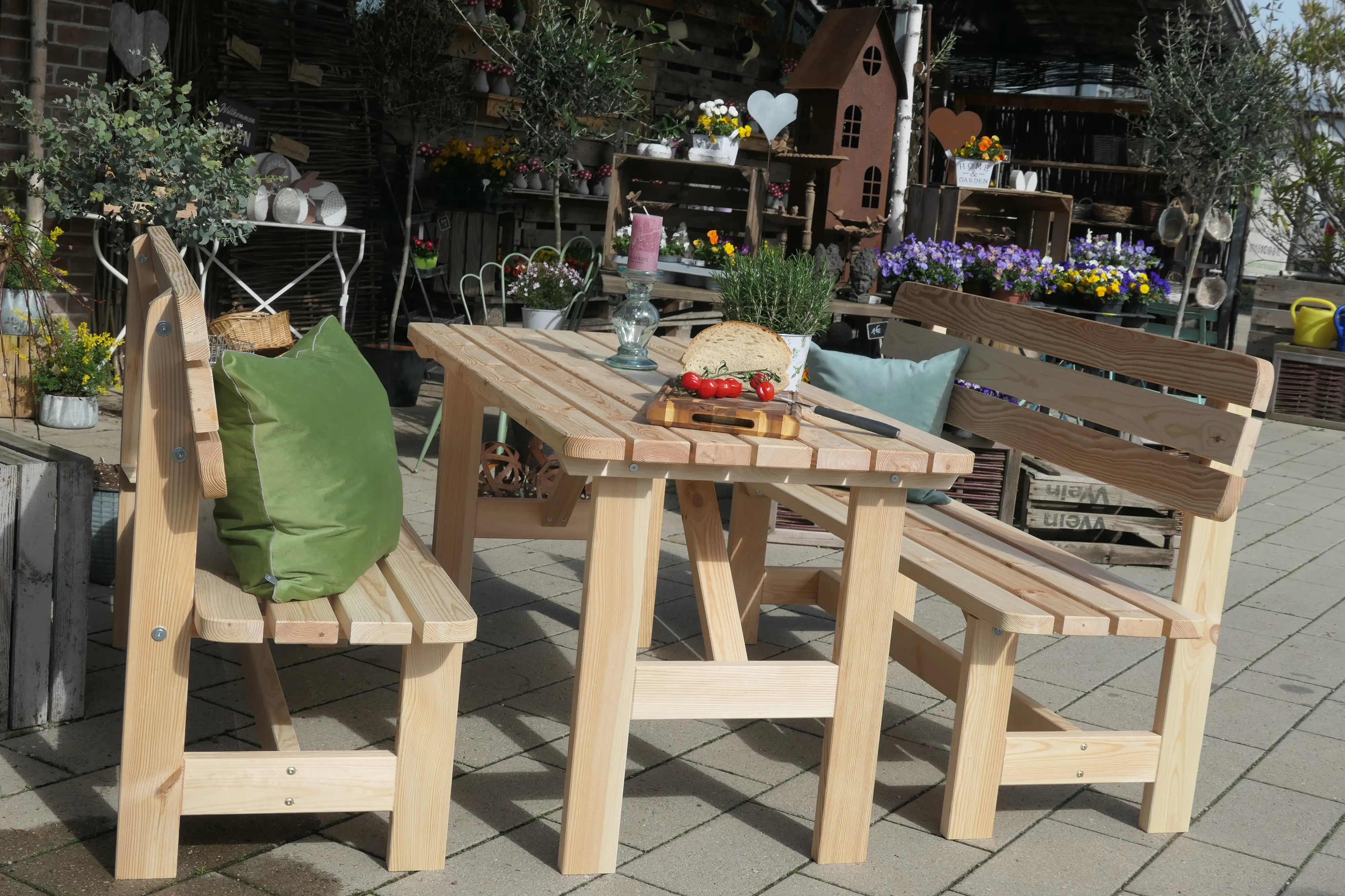 iWerk Massivholzgarnitur Kiefer natur 3-teilig