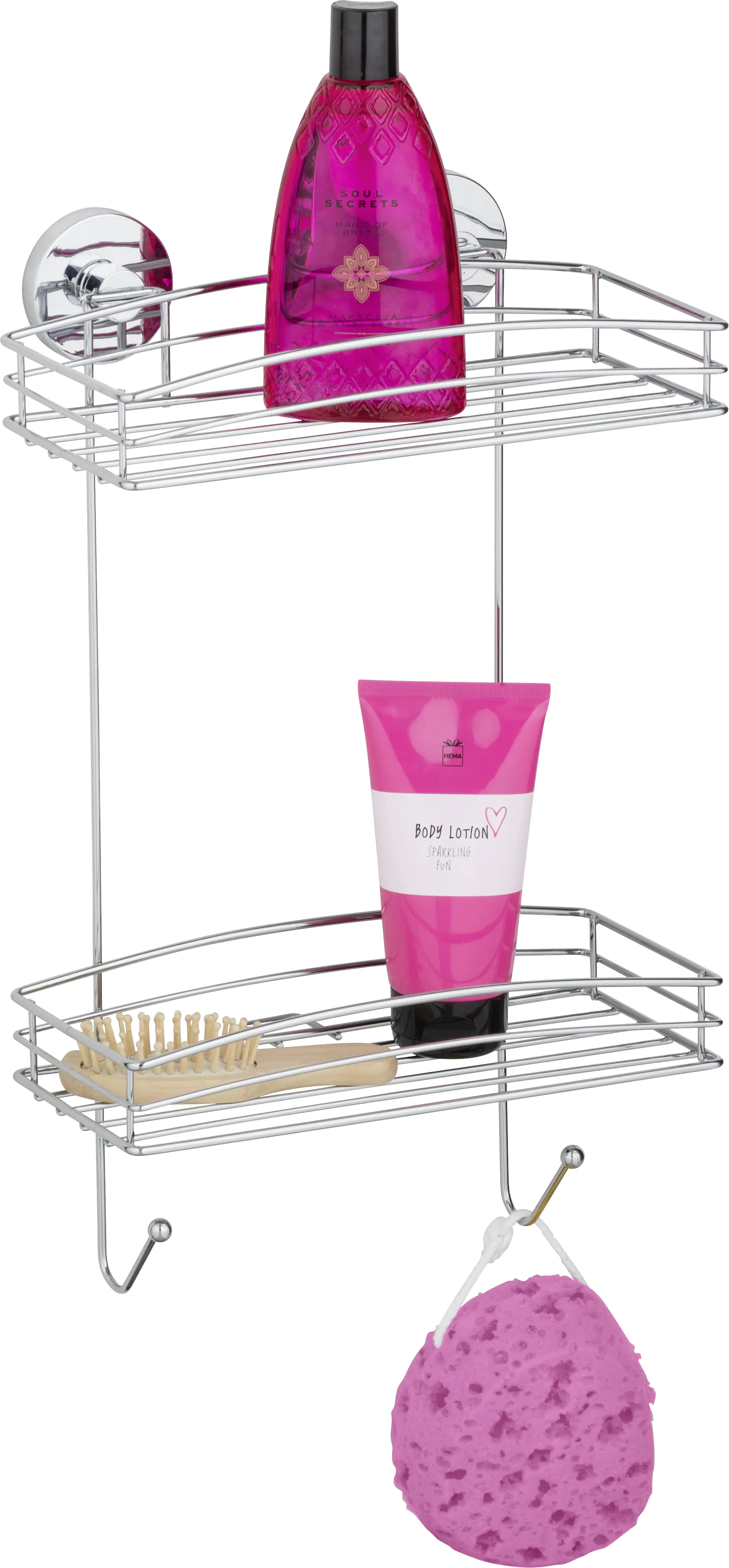 Wenko Wandregal Vacuum-Loc Stahl, chrom, 2 Ablagen