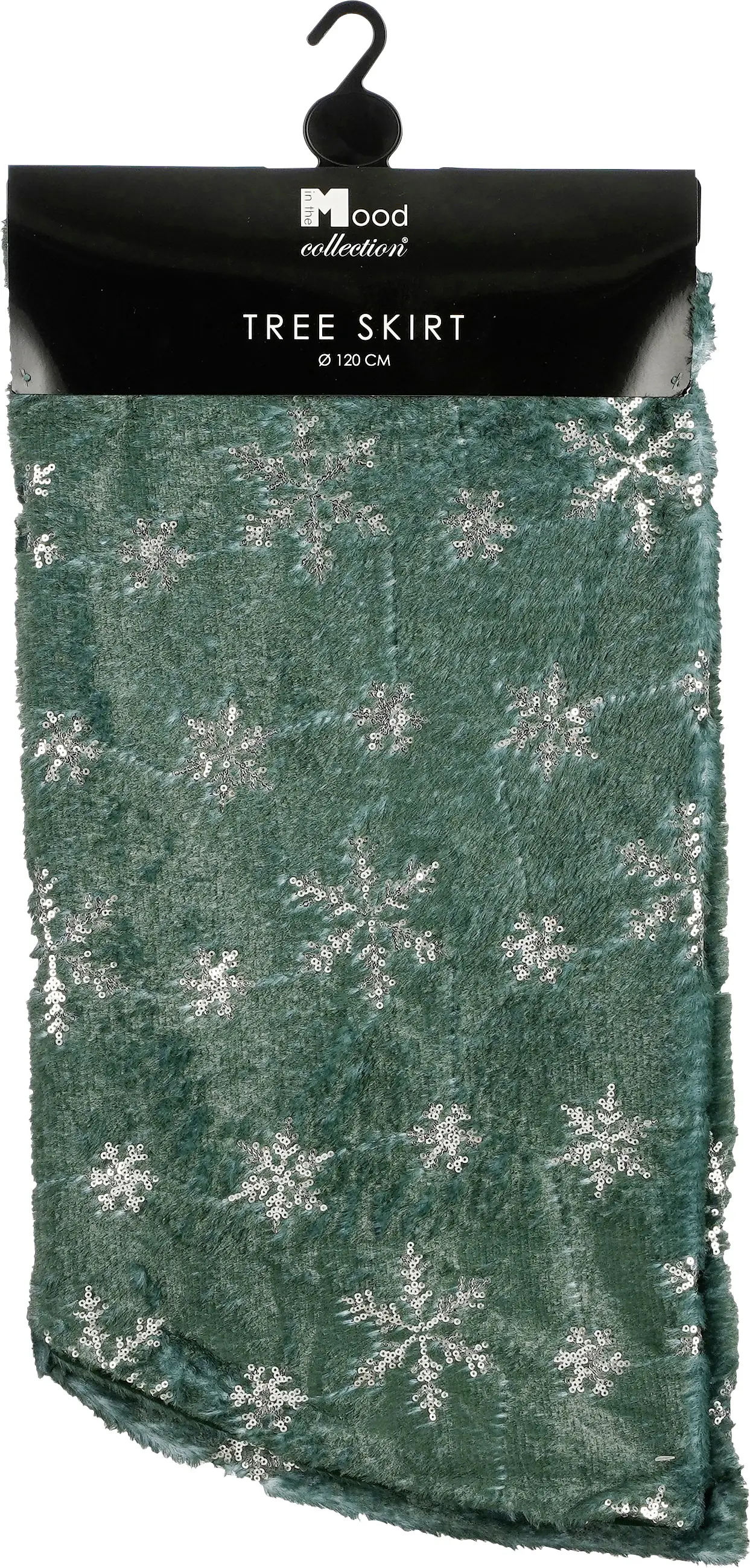 Weihnachtsbaumdecke Schneeflocke gruen Ø 120 cm 