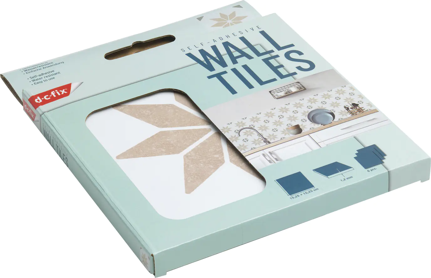D-c-fix Wandfliesen selbstklebend Alia olive 6er Set 15 x 15 cm