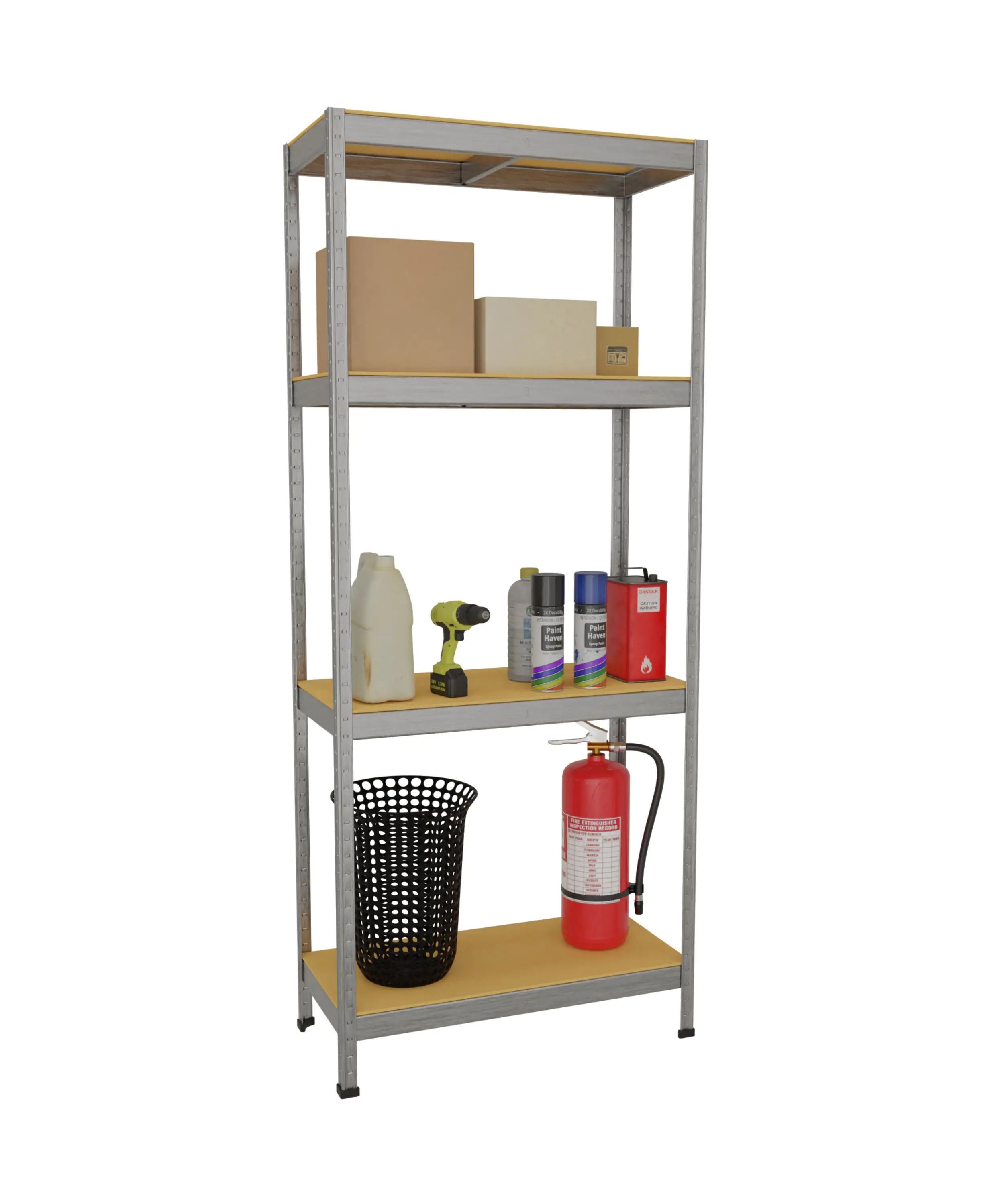 Schwerlastregal 180 x 75 x 35 cm 4 Holzböden 700 kg