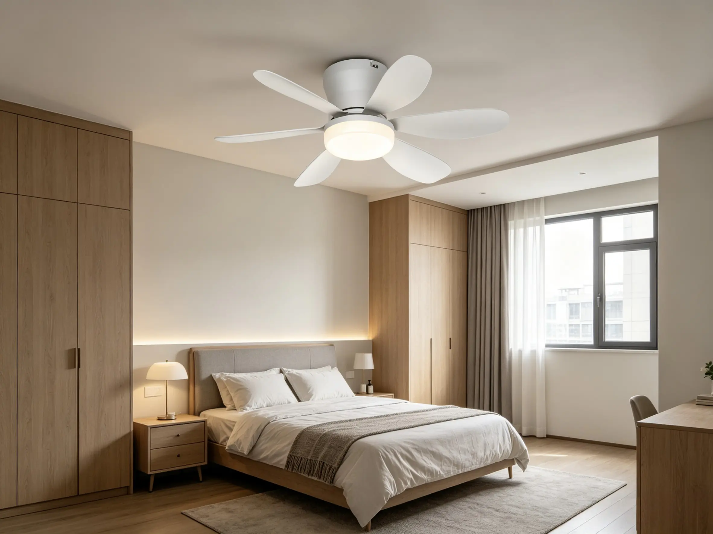 LED-Deckenventilator Chic weiß dimmbar