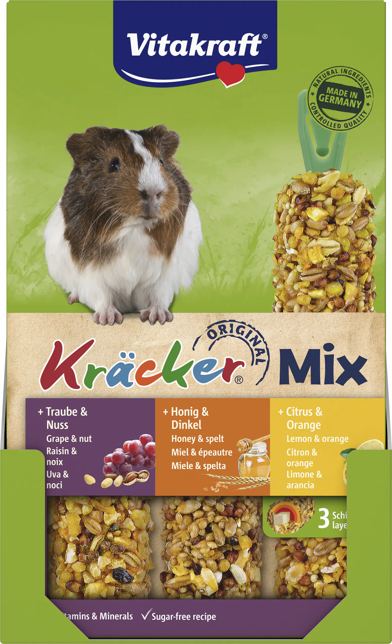 Vitakraft Kräcker® Trio Nuss Honig Citrus MS 3 Stück / 168 g