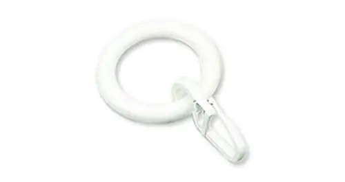 Gardinia Ringe für Vitragestangen mit Haken, weiß, 10-er Pack
