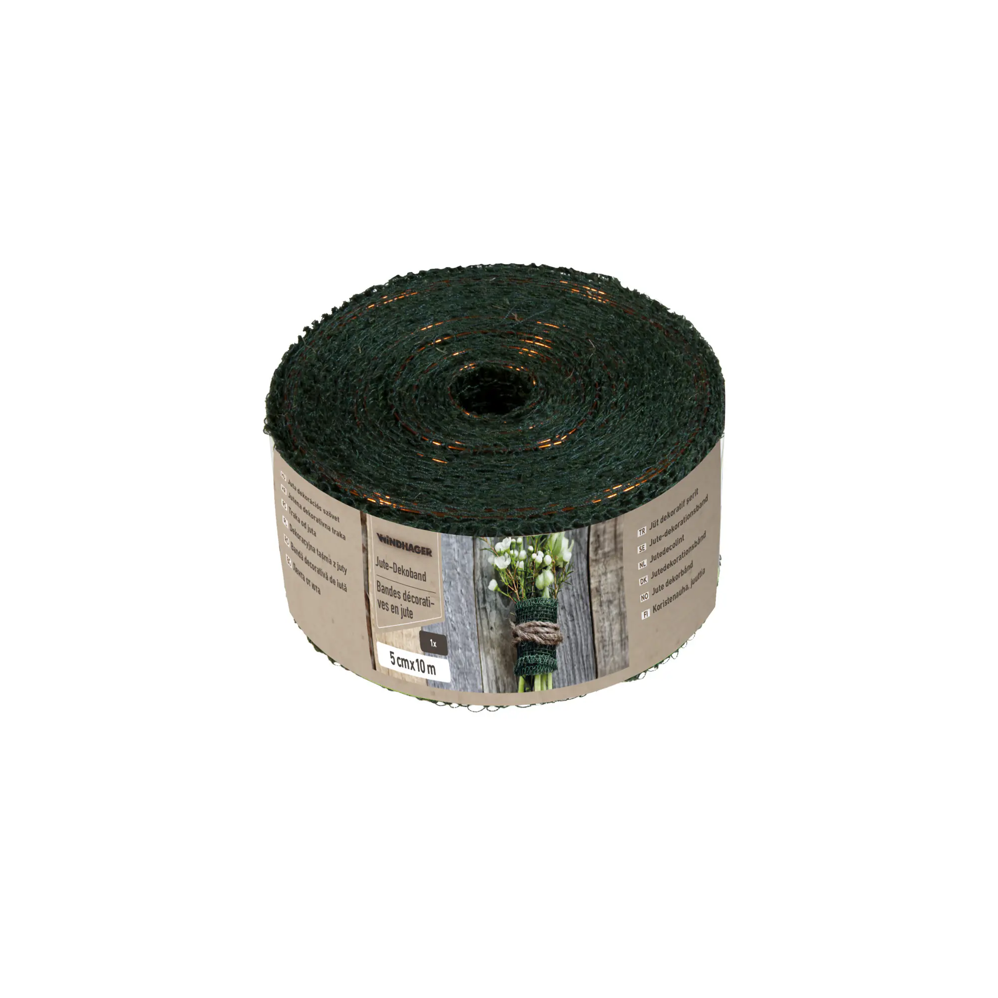 Windhager Jute Deko Band 5 cm x 10 m, grün