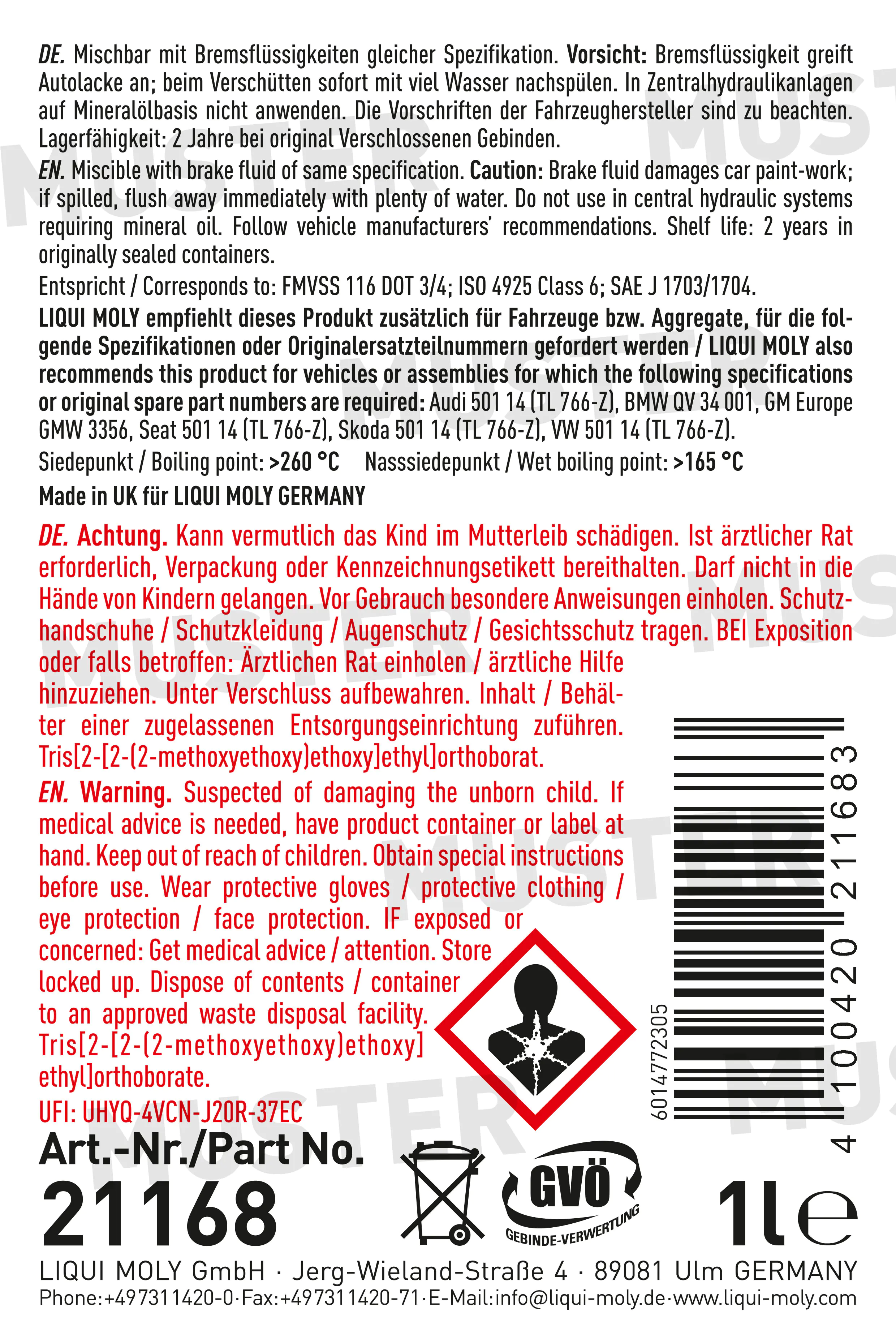 Liqui Moly Bremsflüssigkeit SL6 DOT4 1L