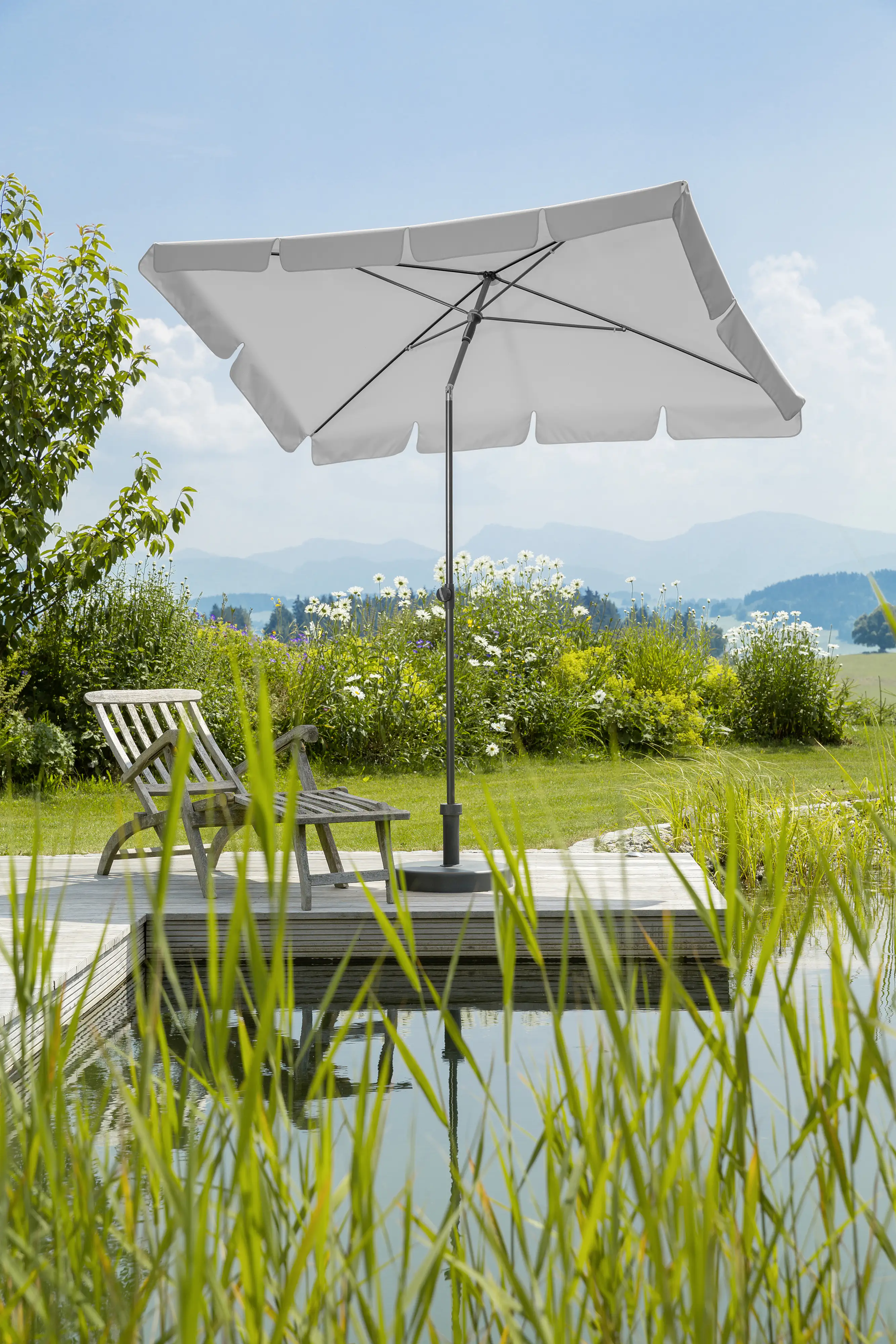 Schneider Sonnenschirm Aquila silbergrau 225 x 120 cm Schneider Sonnenschirm Aquila silbergrau 225 x 120 cm