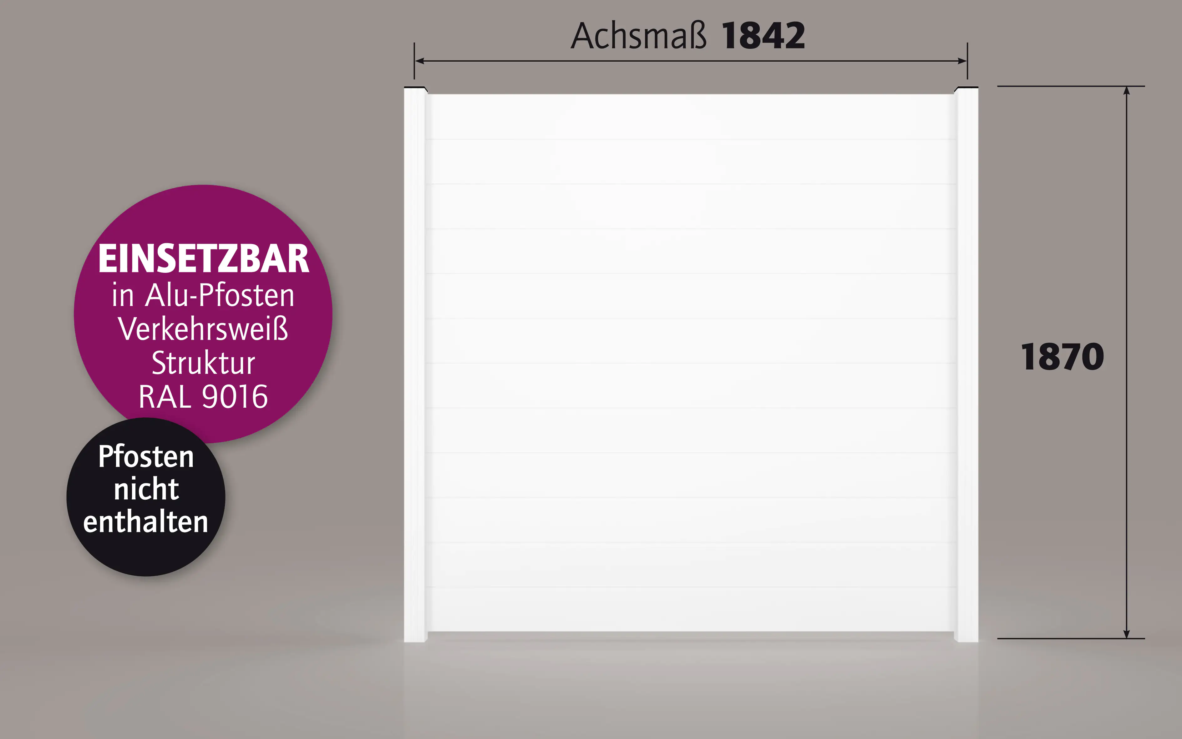 Ambiente Alu-Zaun Paneel 150 B x H: 180 cm x 180 cm, 22 mm stark Ambiente Alu-Zaun Paneel 150 B x H: 180 cm x 180 cm, 22 mm stark