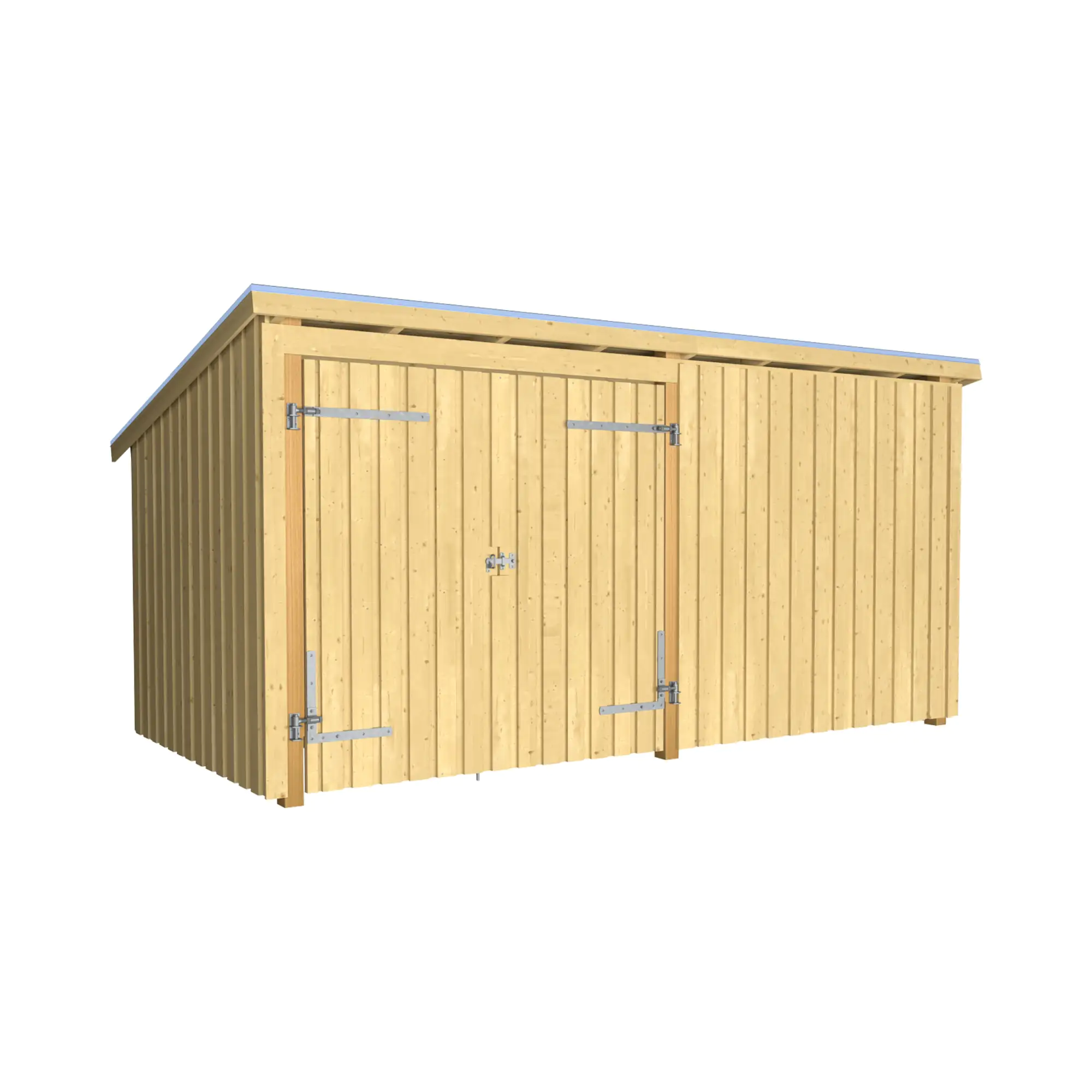 Plus Gartenhaus Nordic Multi 416 x 208 cm natur mit Doppeltür, Dachpappe