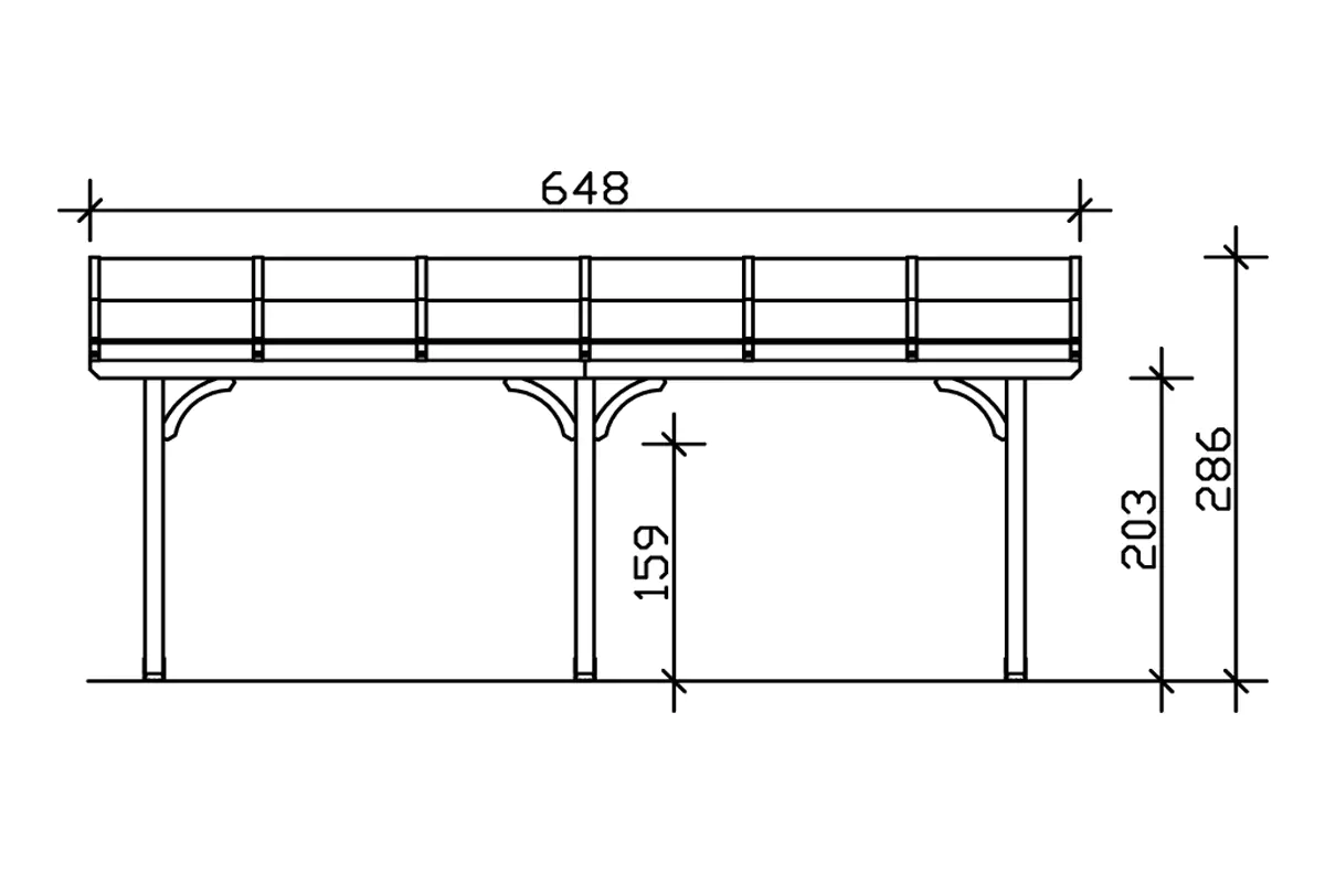 SKAN HOLZ Terrassenüberdachung Venezia 648 x 289 cm lasiert in Schiefergrau