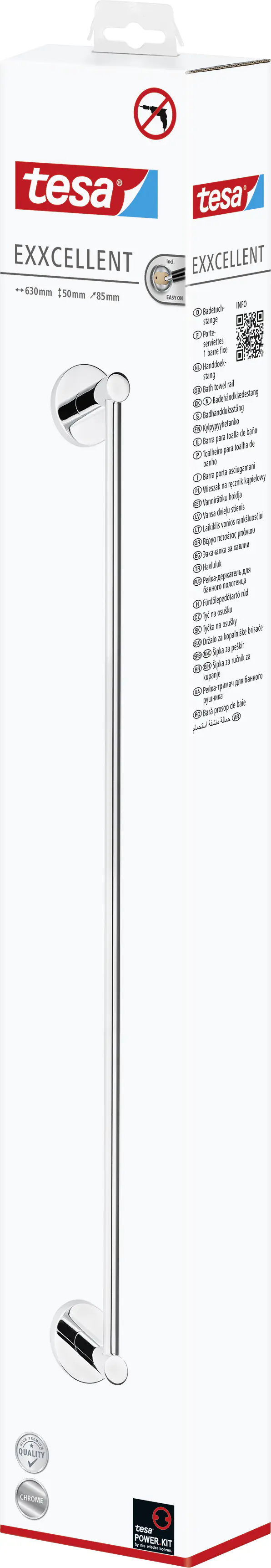 tesa Handtuchstange Exxcellent Zamak, chrom, rostfrei
