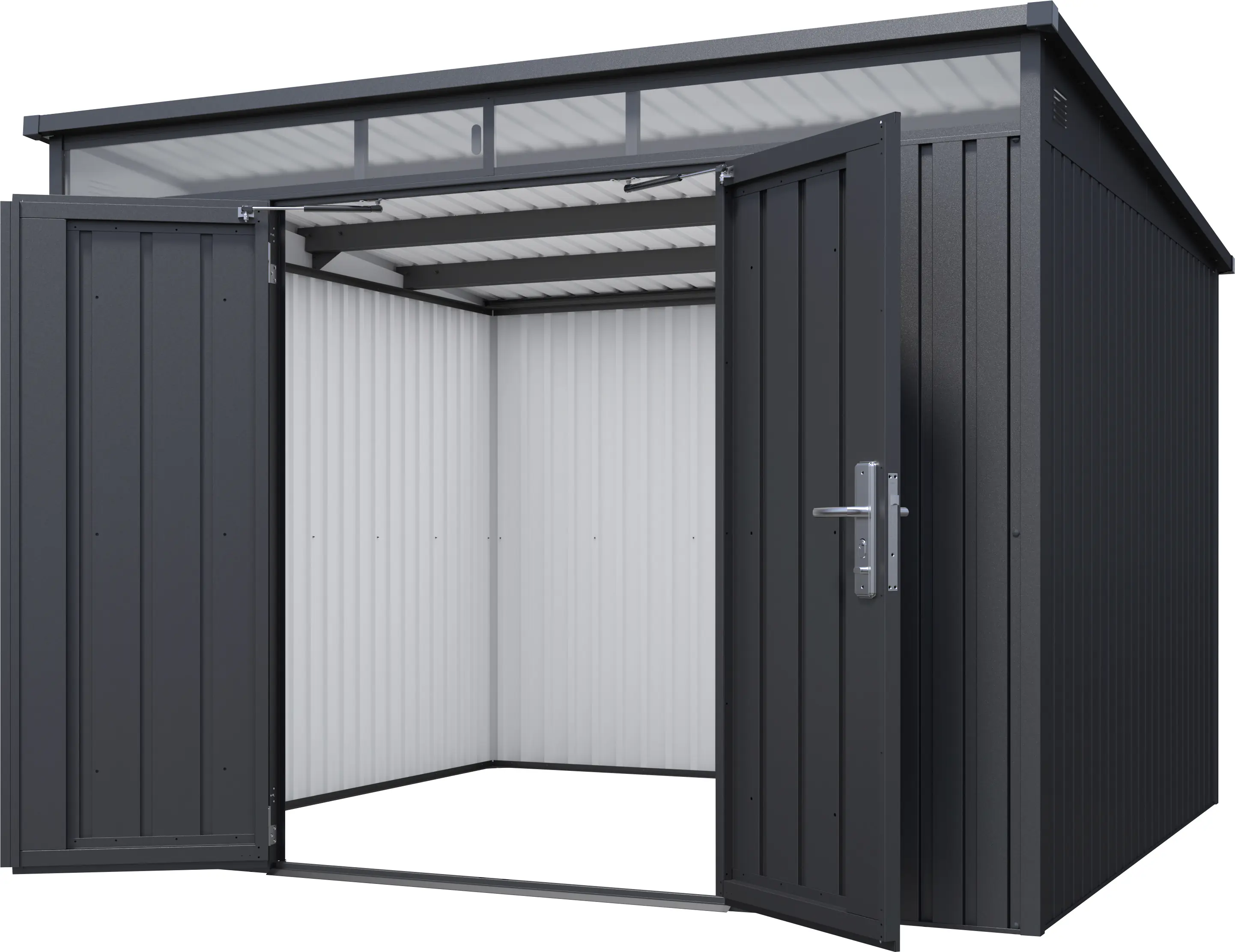 Floraworld Gerätehaus Premium schwarz-metallic 280 x 266 x 201 cm