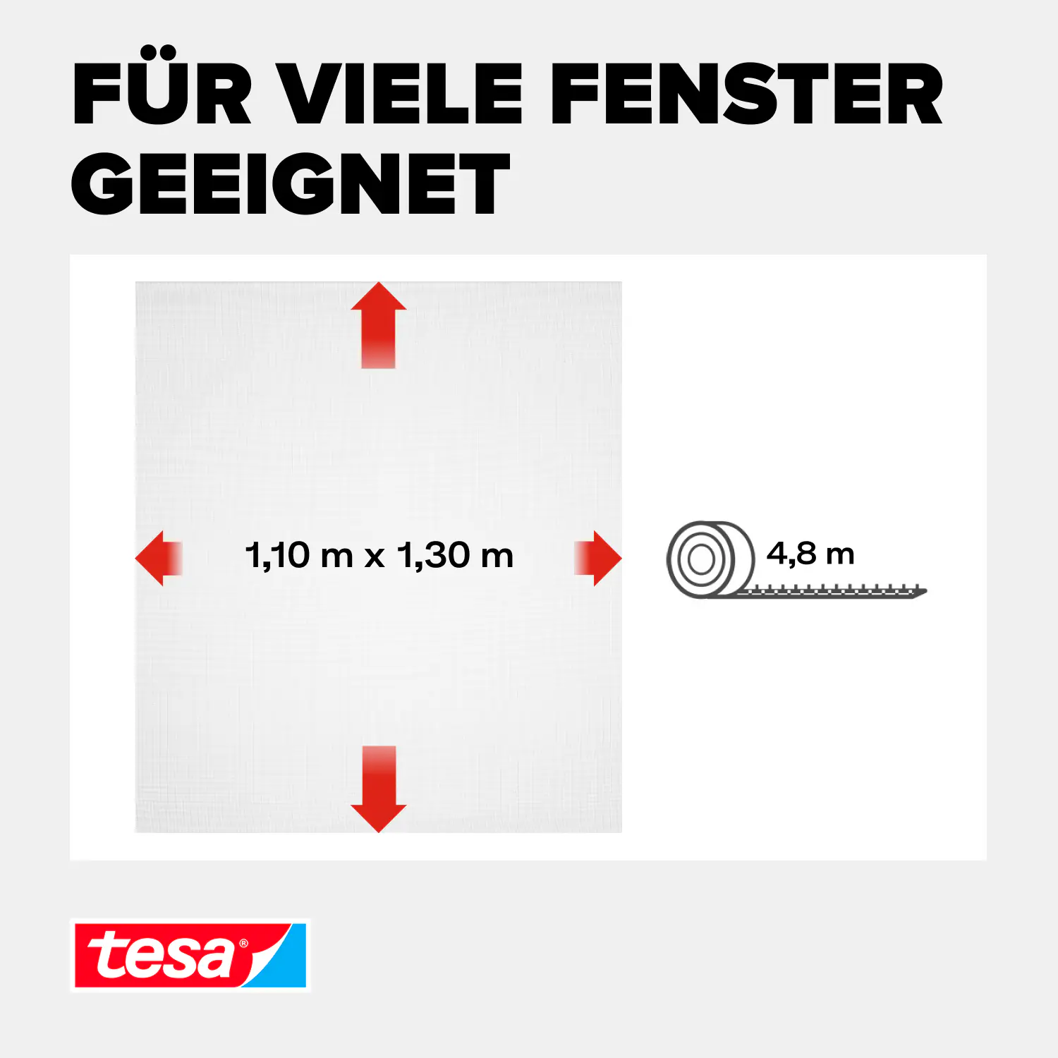 tesa Fliegengitter 110 x 130 cm weiß individuell kürzbar