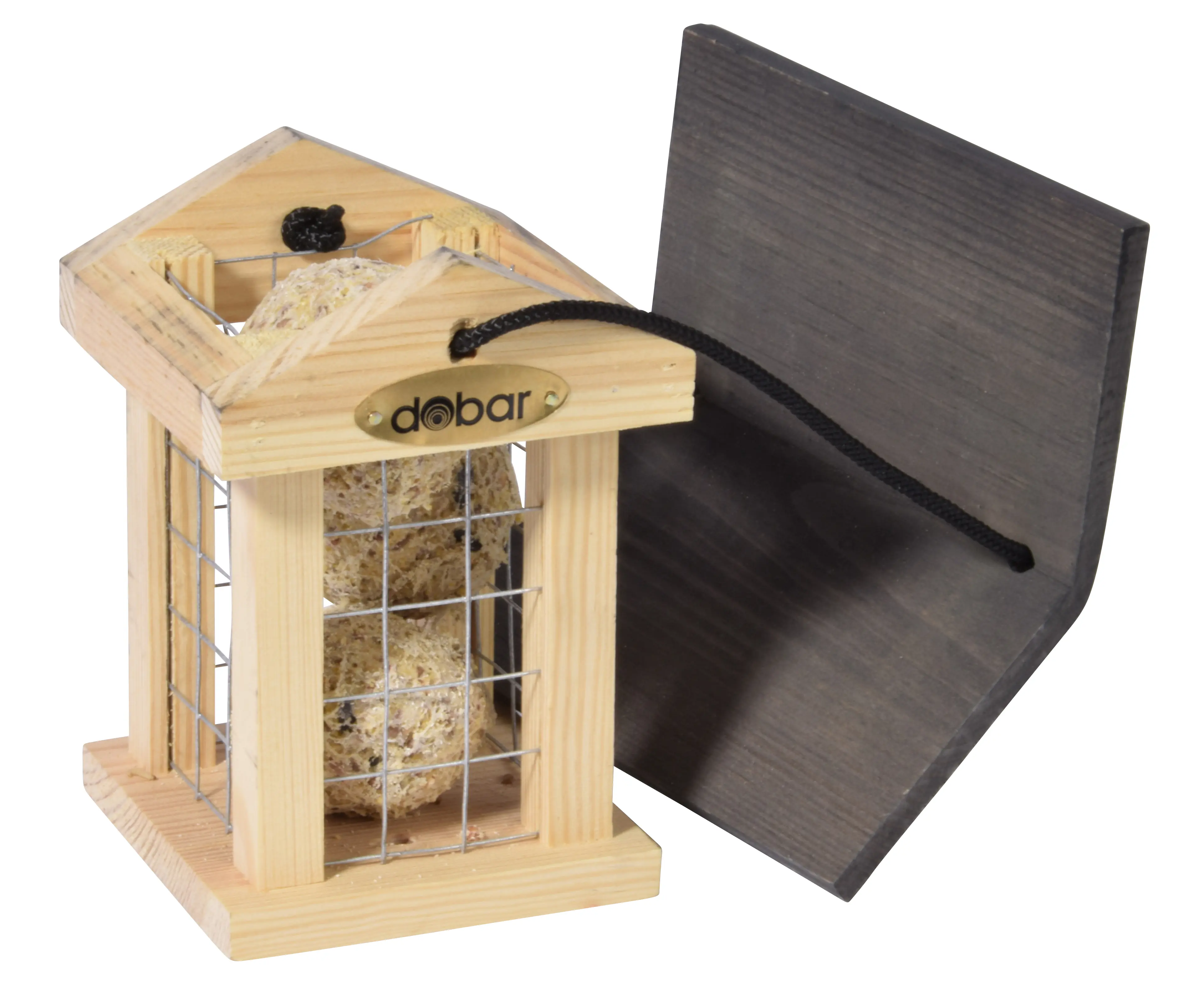 Dobar Vogelfutterhaus für Meisenknödel 14 x 16 x 16 cm cm braun