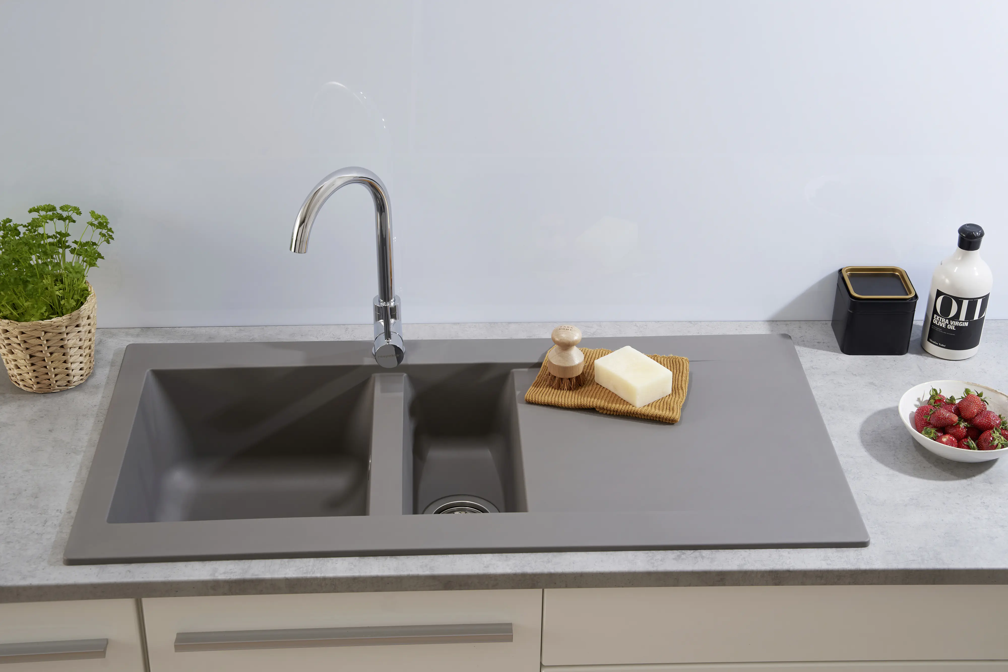 respekta Mineralite Einbauspüle 1,5 Becken Denver 100 x 50 cm 100 x 50 cm