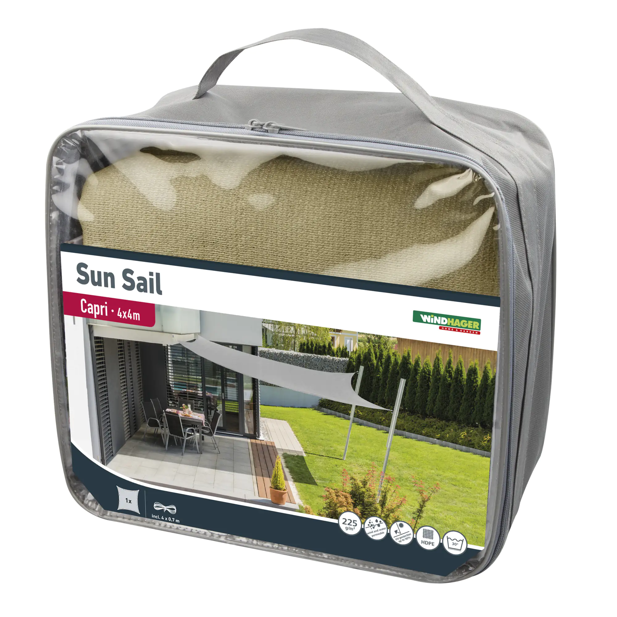 Windhager Sonnensegel Capri champagner 4 x 4 m