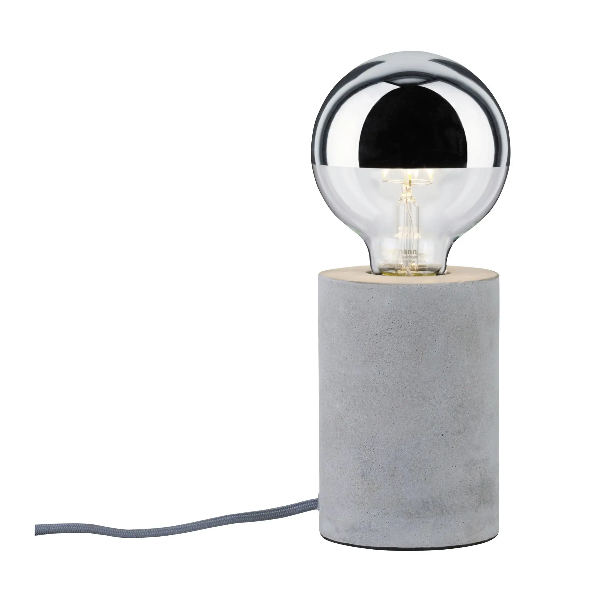 Paulmann Tischleuchte Neordic Mik E27, grau, dimmbar