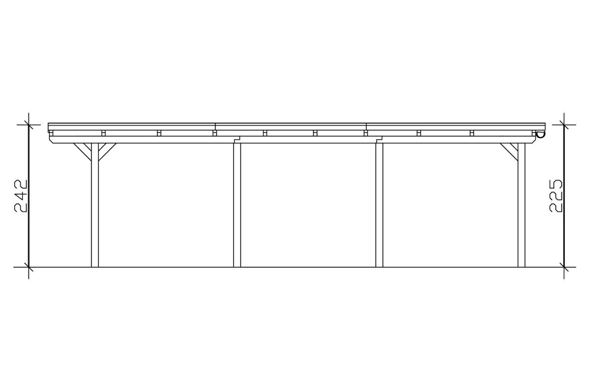 SKAN HOLZ Carport Emsland 404 x 846 cm mit EPDM-Dach, lasiert in Weiß