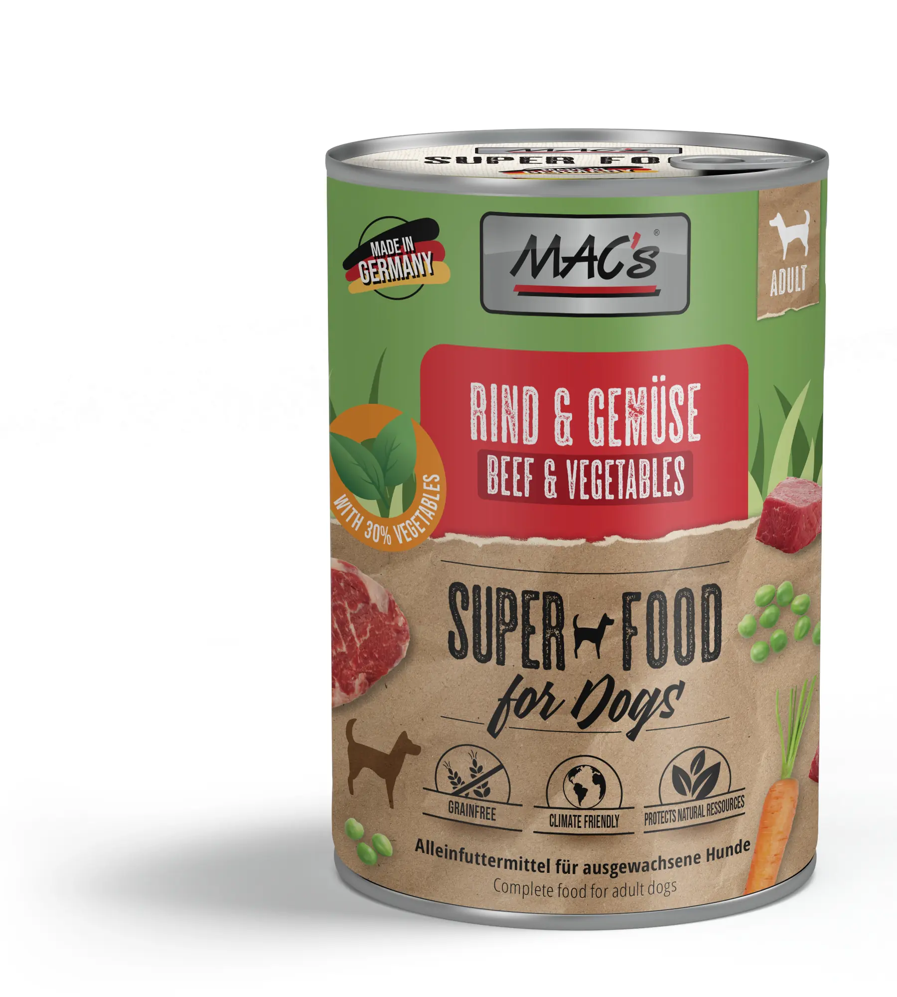 Macs Dog Hundenassfutter Adult Superfood 400 g Rind