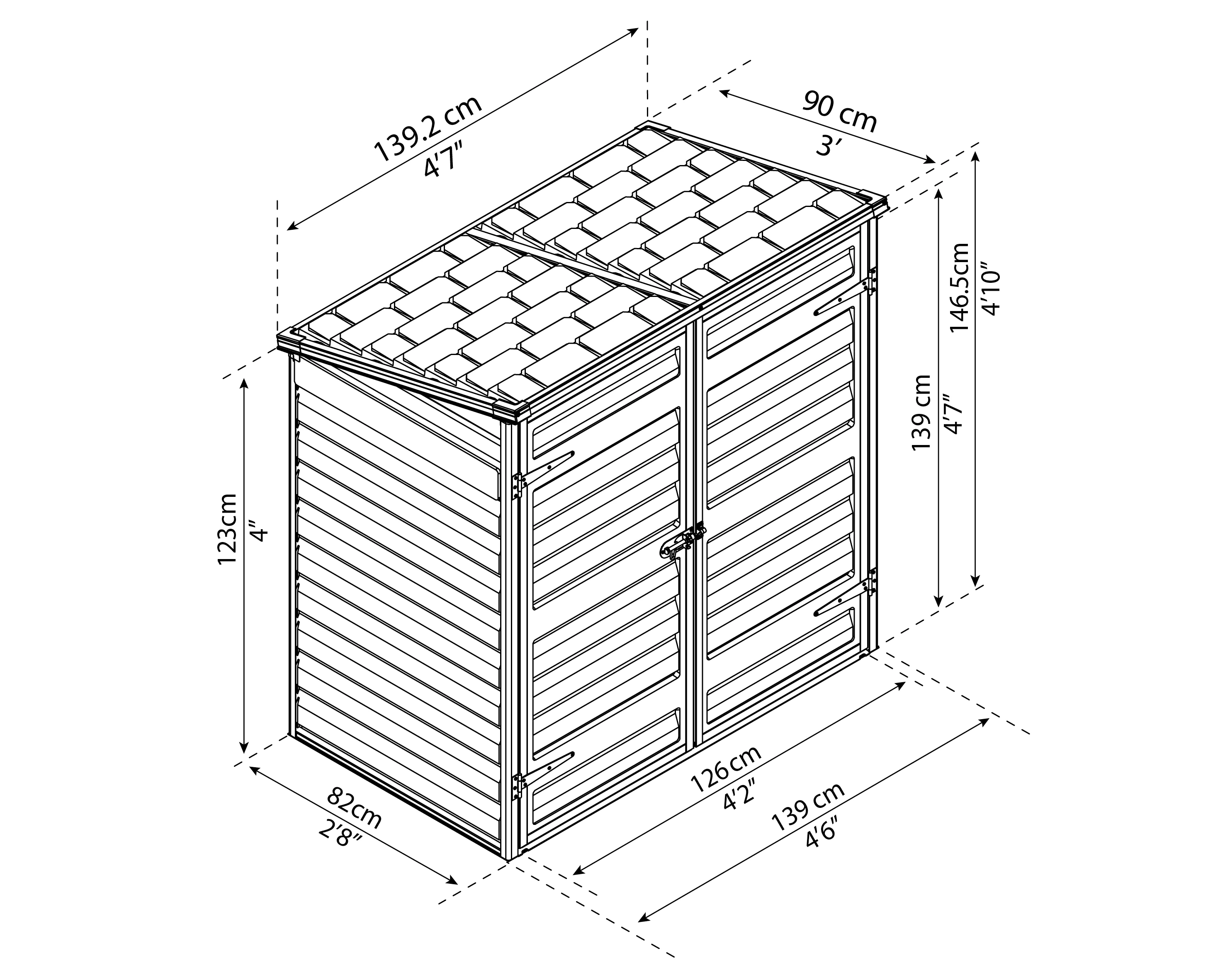 Canopia Gerätehaus Voyager Alu grau 90 x 139 cm