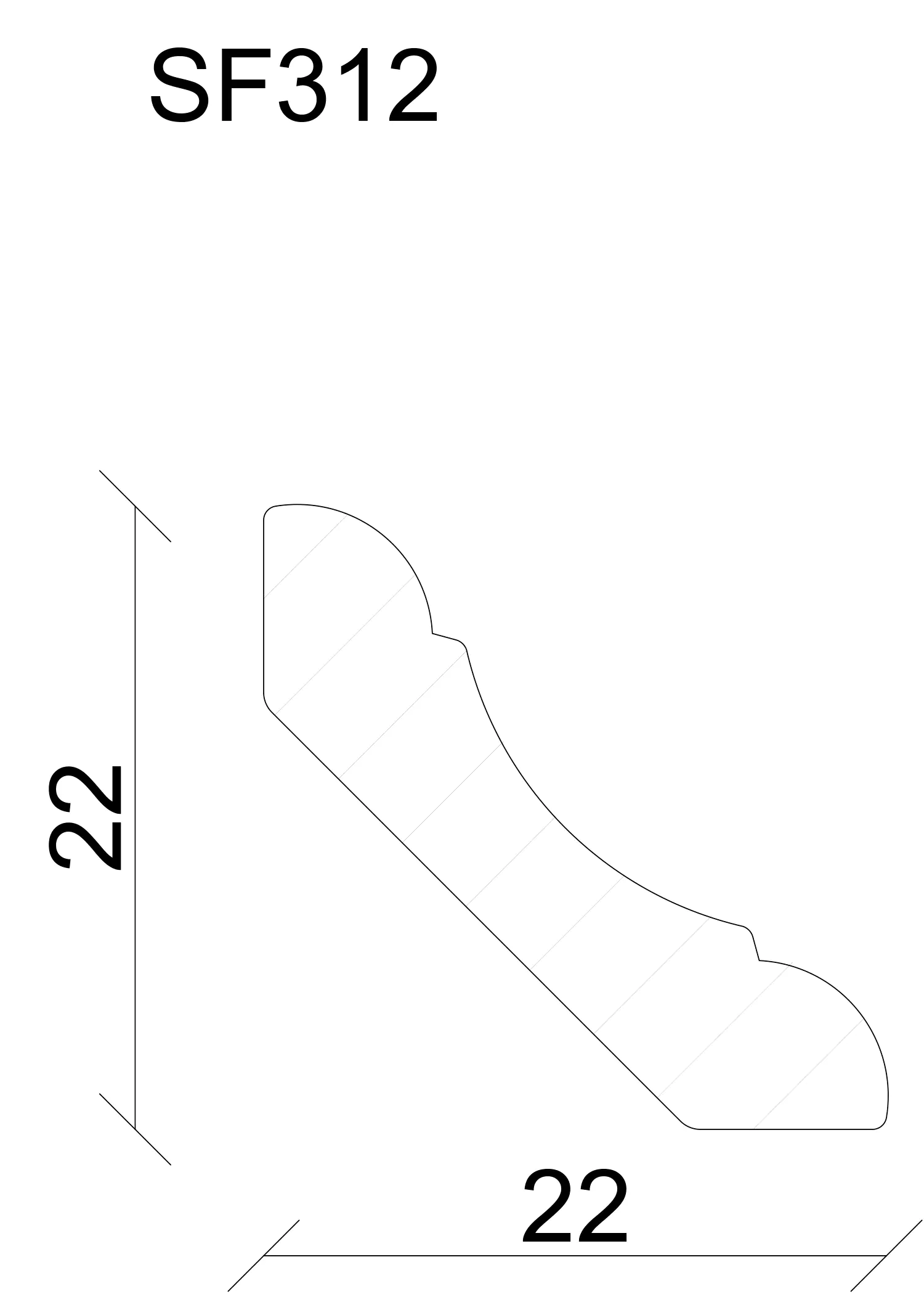 FN Neuhofer Gesimsleiste SF312 240 cm 22 x 22 mm Fichte/Kiefer