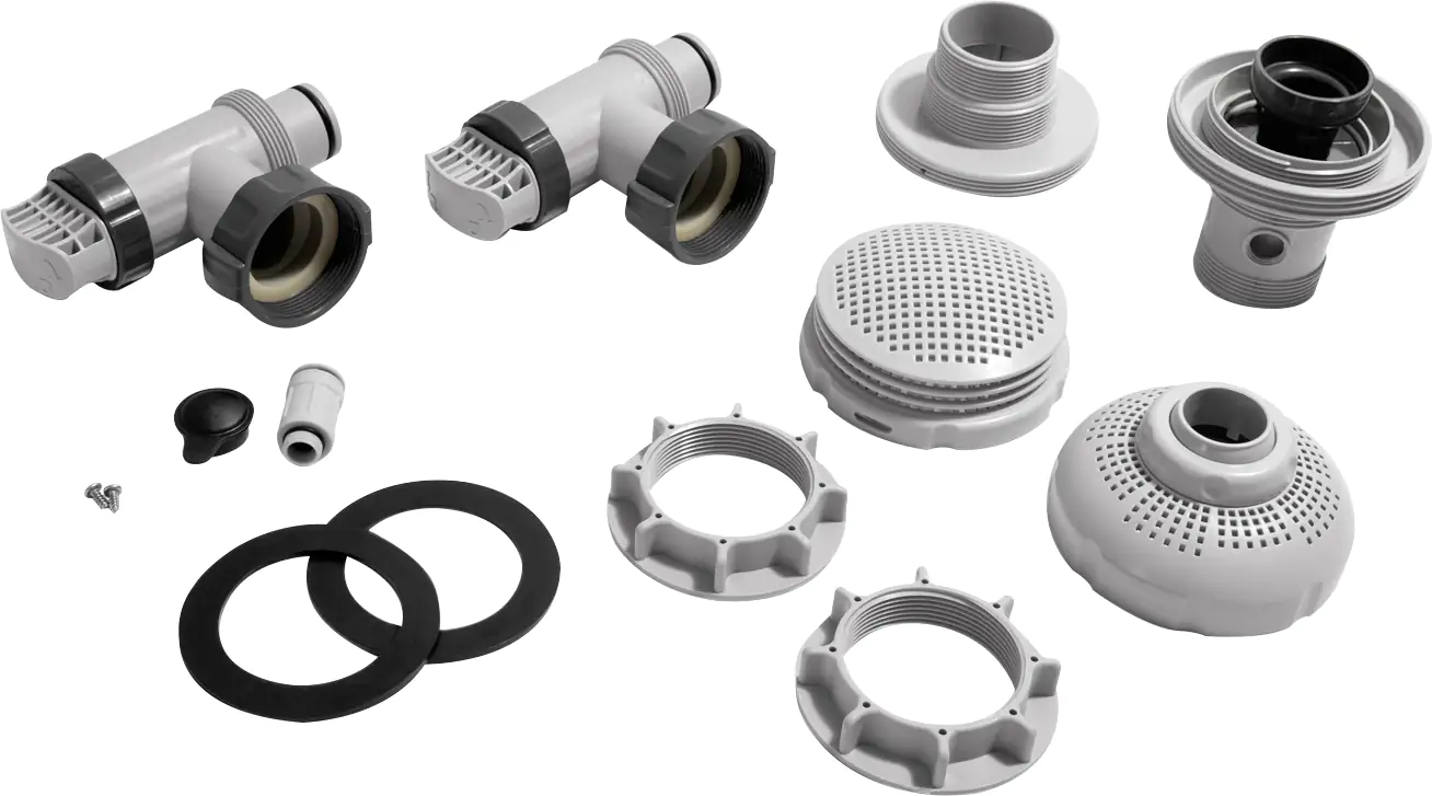 Intex Anschluss-Set Ø 38 mm 7,3 bis 9,2m³/h grau Intex Anschluss-Set Ø 38 mm 7,3 bis 9,2m³/h grau