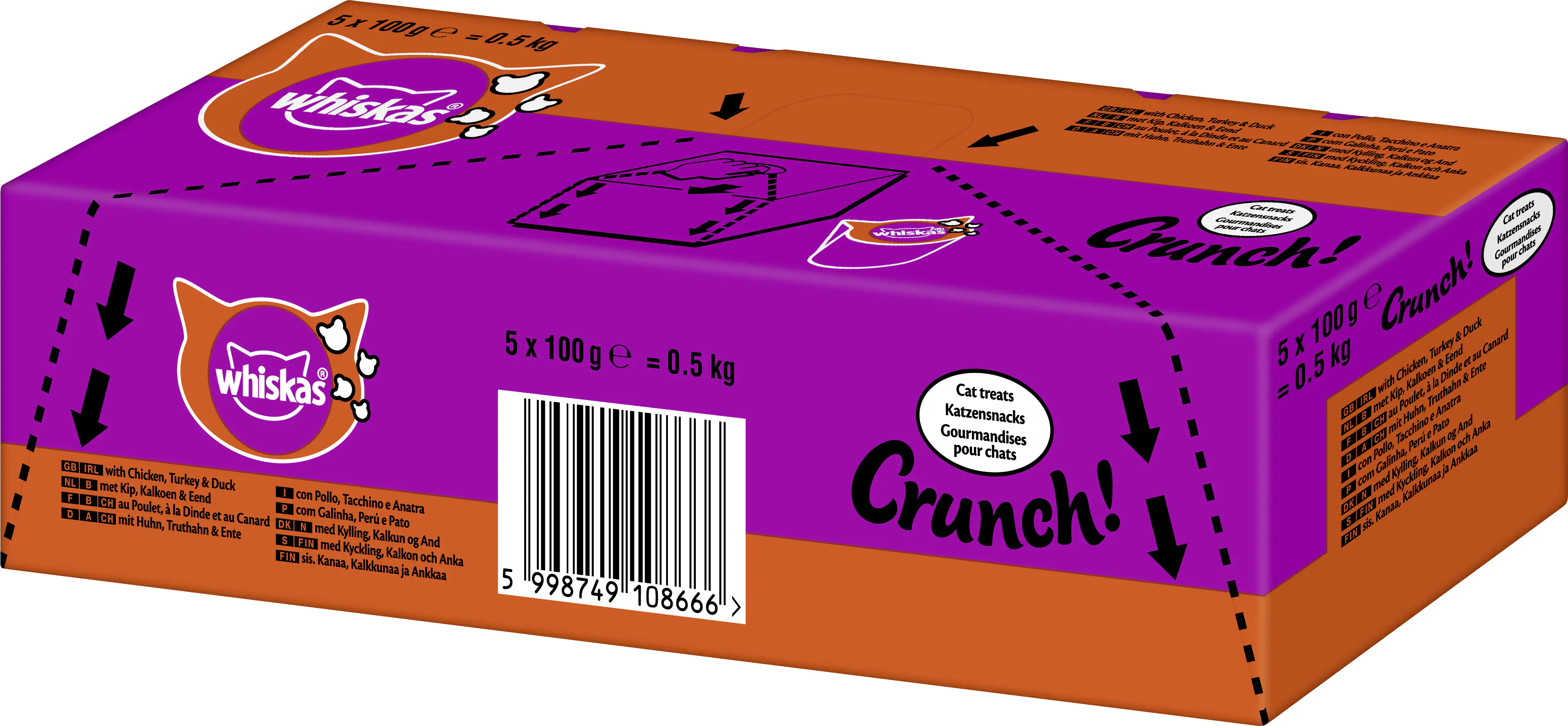 Whiskas Katzensnack Crunch mit Huhn Truthahn Ente 100 g Whiskas Katzensnack Crunch mit Huhn Truthahn Ente 100 g