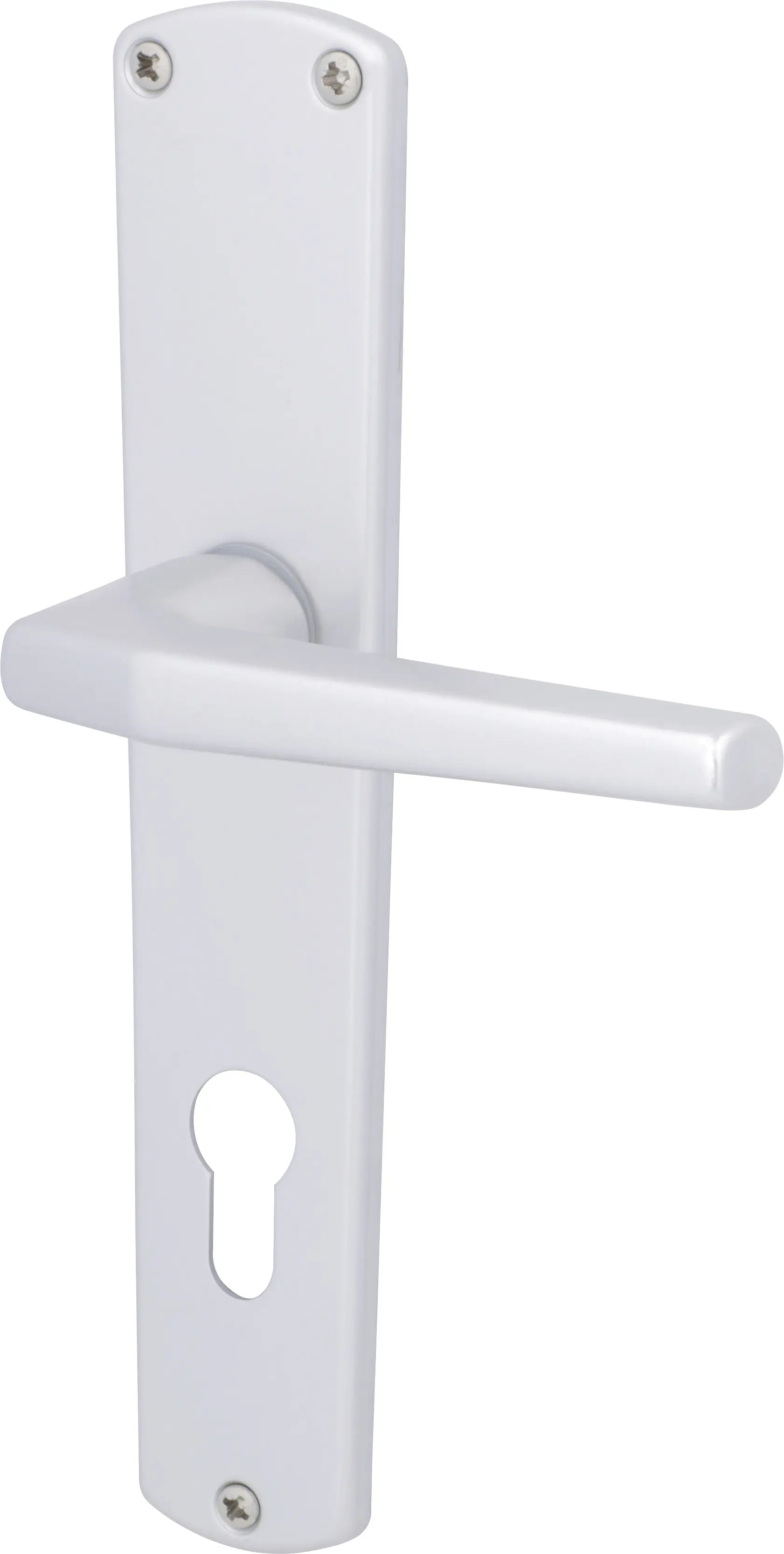 Alpertec PZ-Langschildgarnitur Phil Drücker/Drücker silber abgerundet