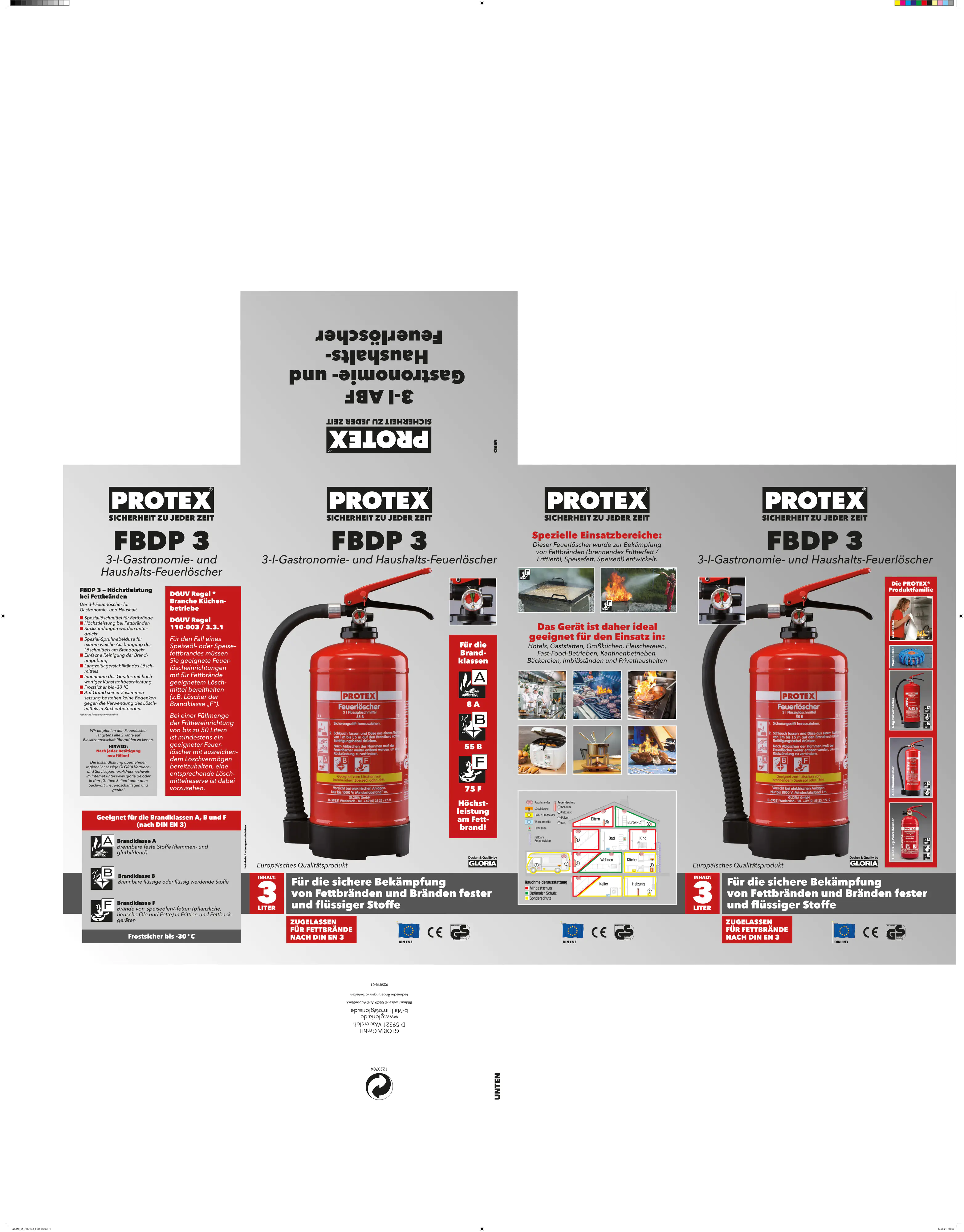 Protex Fettbrandfeuerlöscher FBDP3 Schaum Löschmittel Protex Fettbrandfeuerlöscher FBDP3 Schaum Löschmittel