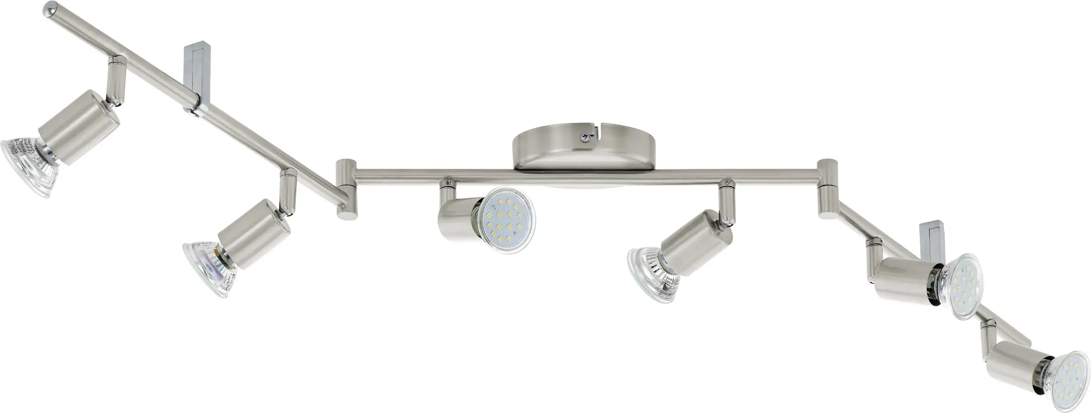 Eglo 6er LED Spot Buzz nickel-matt 105 x 6,5 cm GU10 Eglo 6er LED Spot Buzz nickel-matt 105 x 6,5 cm GU10