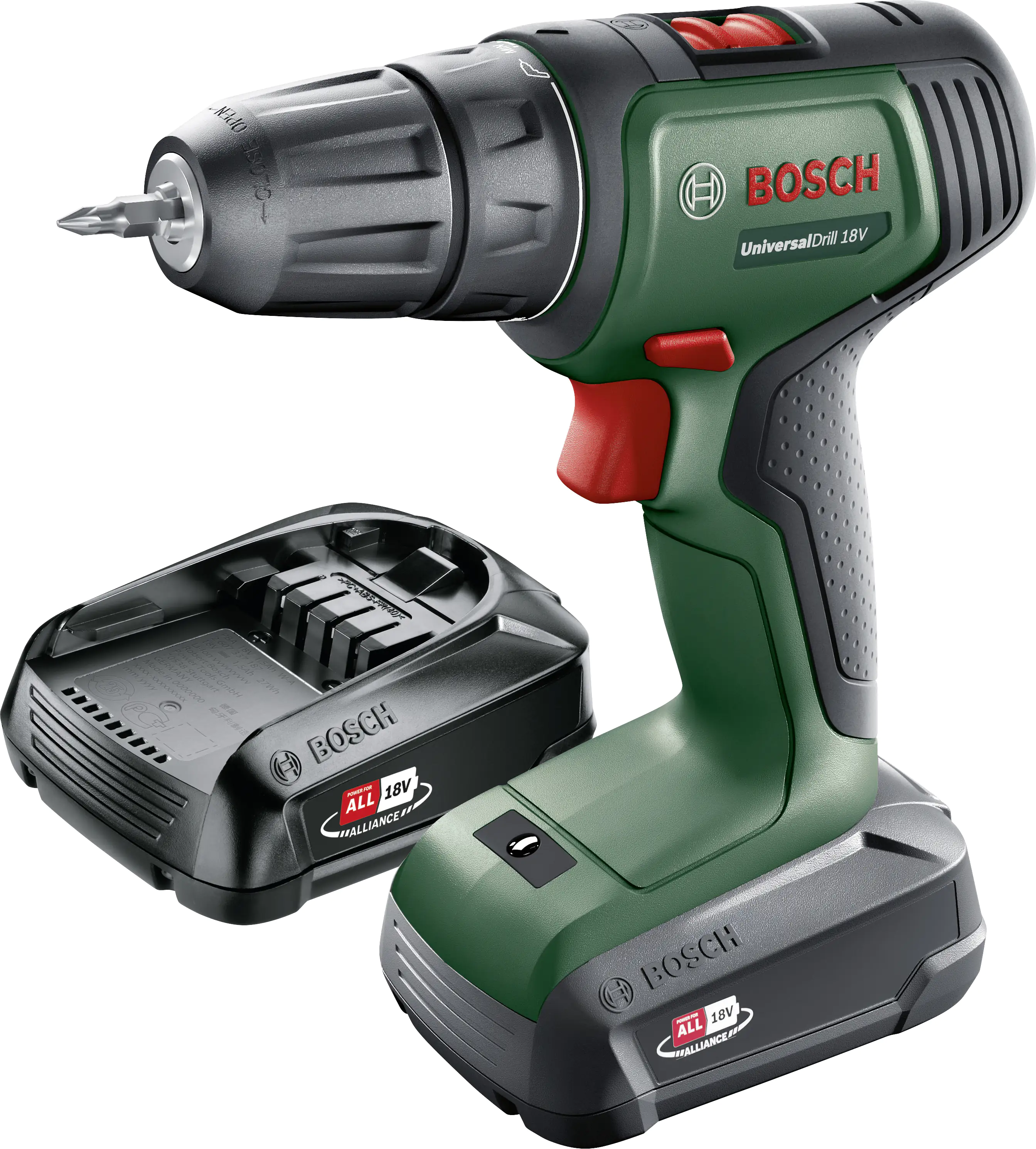 Bosch Akku-Bohrschrauber UniversalDrill 18 V mit 2 Akkus & Ladegerät Bosch Akku-Bohrschrauber UniversalDrill 18 V mit 2 Akkus & Ladegerät