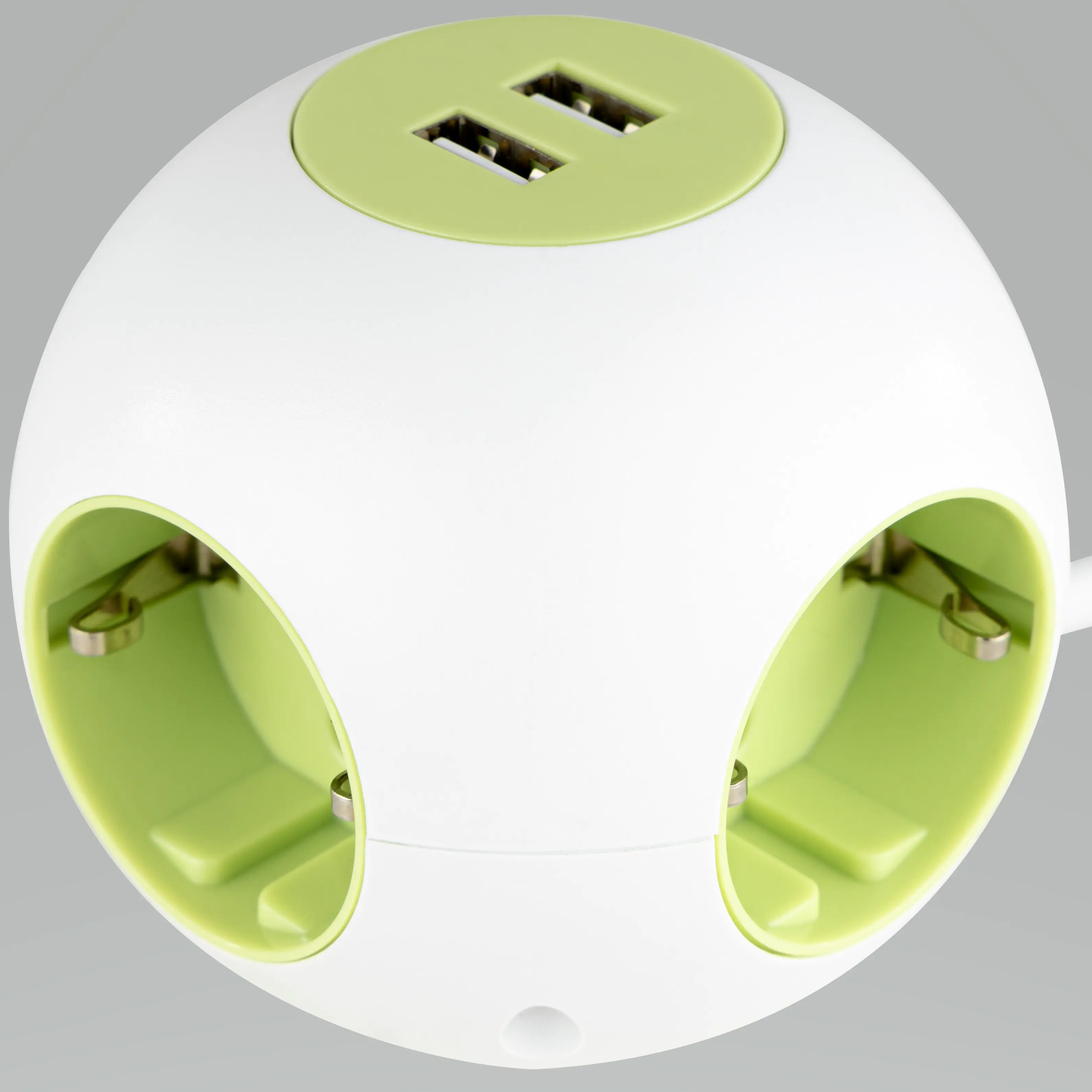 REV Steckdosenwürfel Powerglobe 4-fach USB weiß-grün REV Steckdosenwürfel Powerglobe 4-fach USB weiß-grün